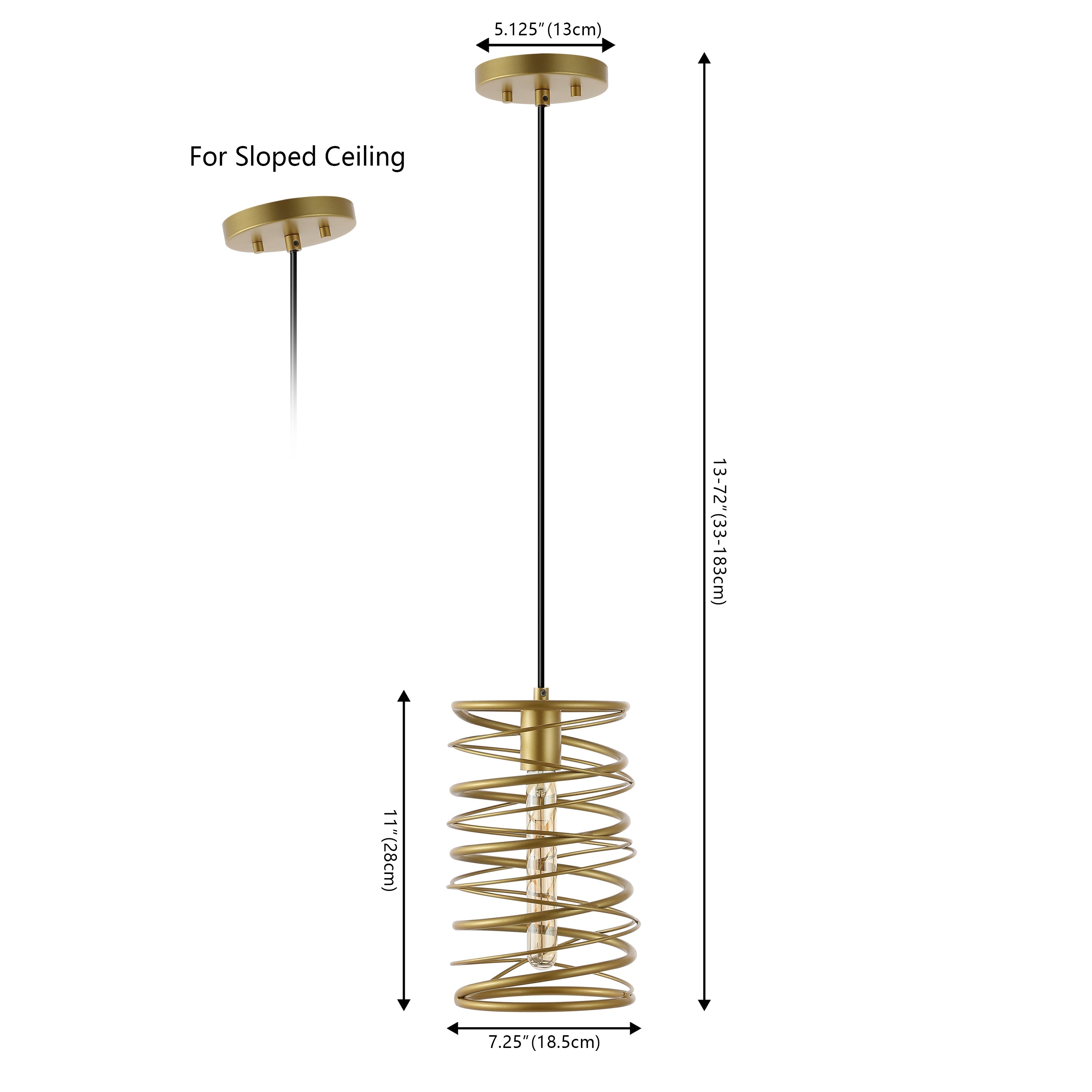 Helisa 1-Light Modern Contemporary Iron Spiral LED Pendant