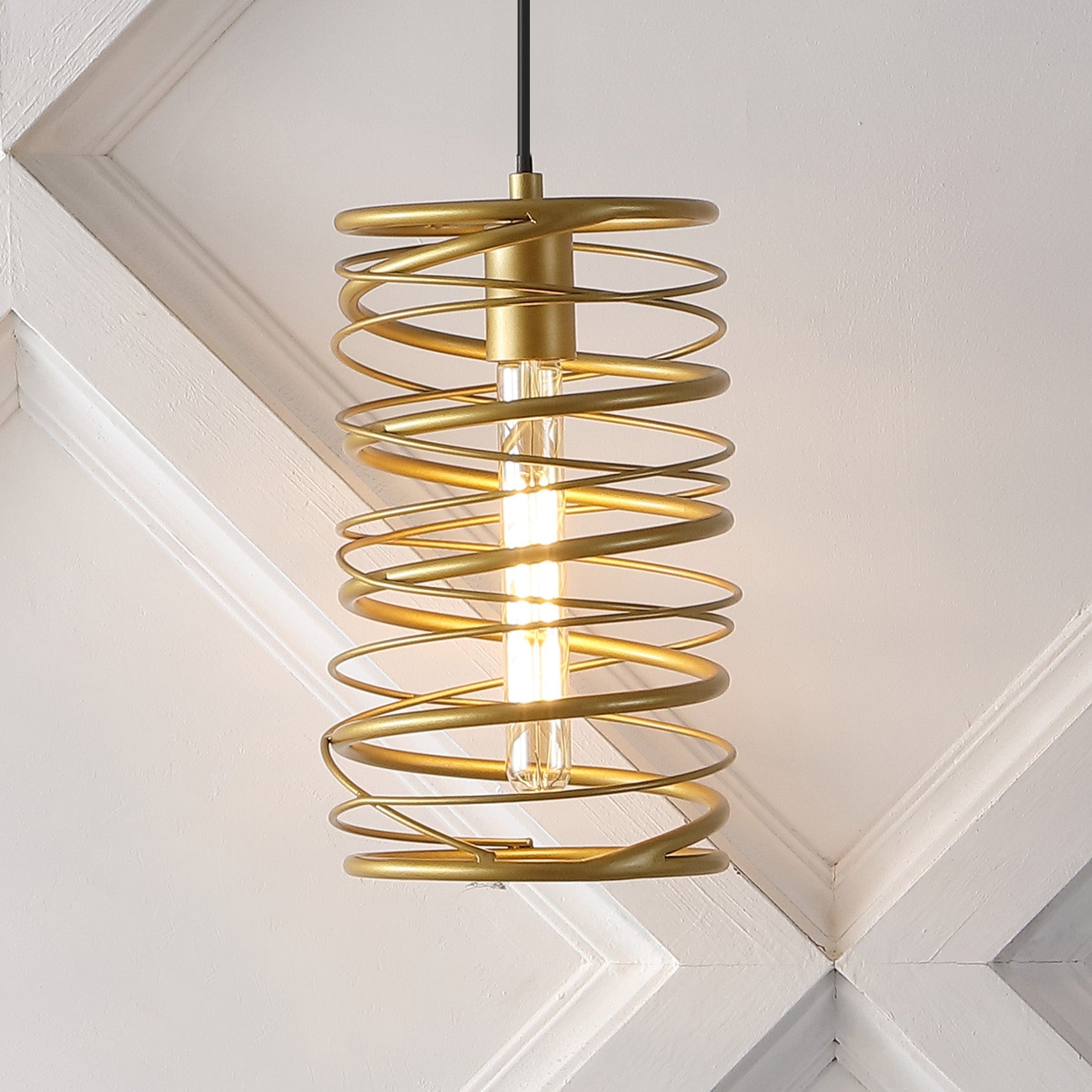 Helisa 1-Light Modern Contemporary Iron Spiral LED Pendant