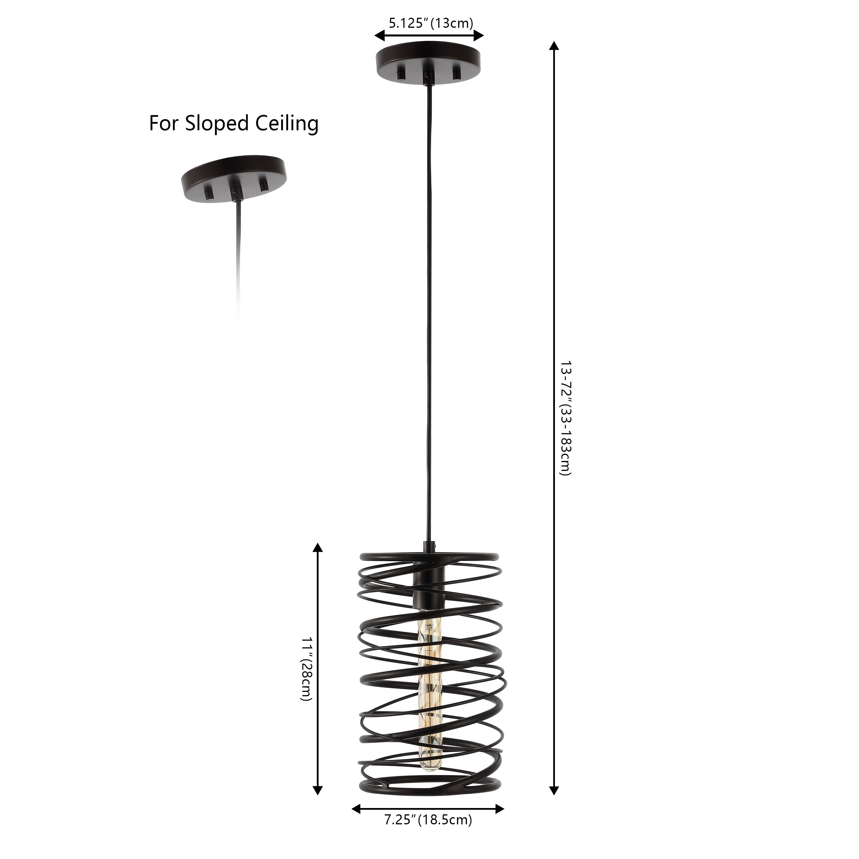 Helisa 1-Light Modern Contemporary Iron Spiral LED Pendant