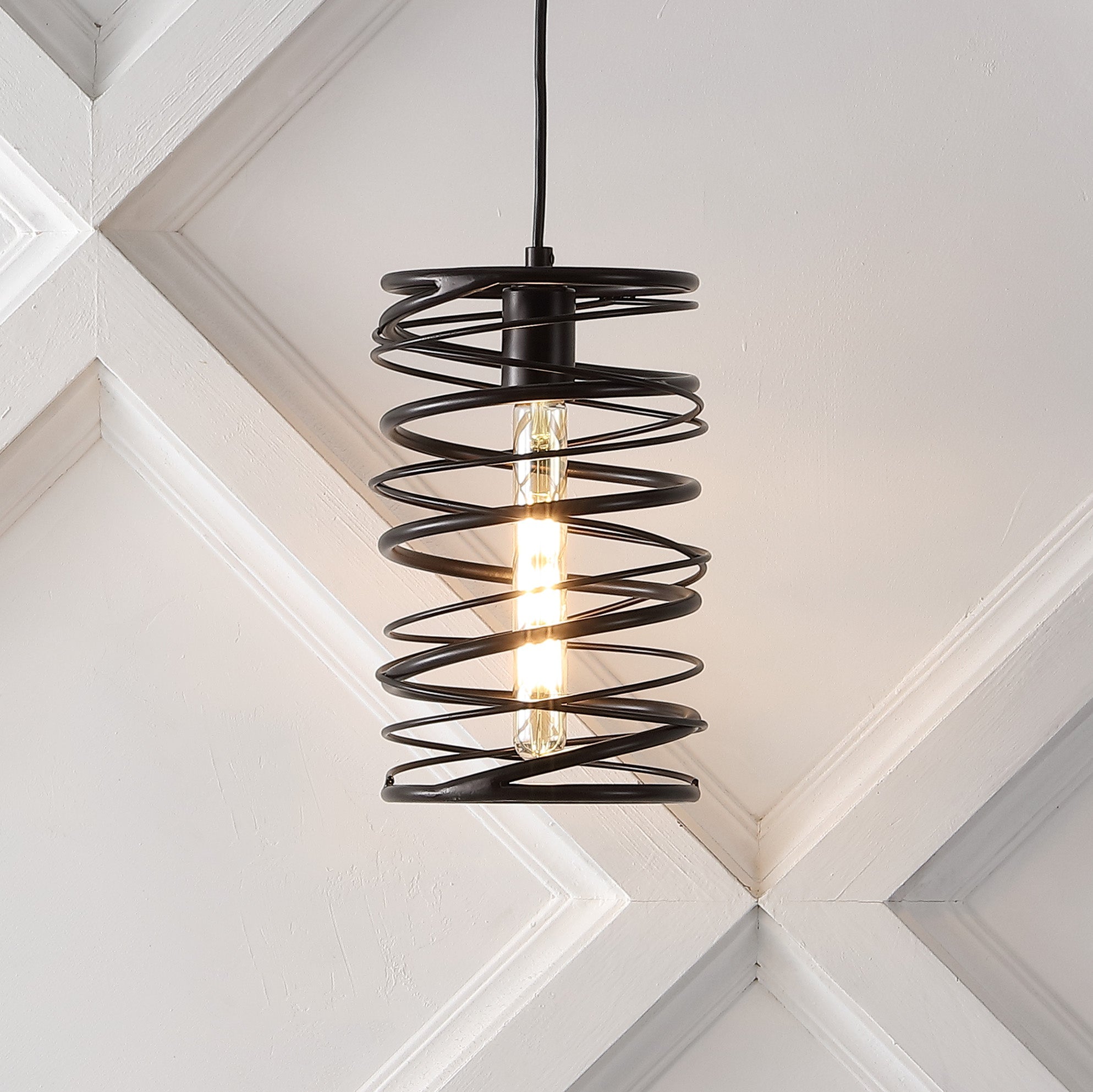 Helisa 1-Light Modern Contemporary Iron Spiral LED Pendant