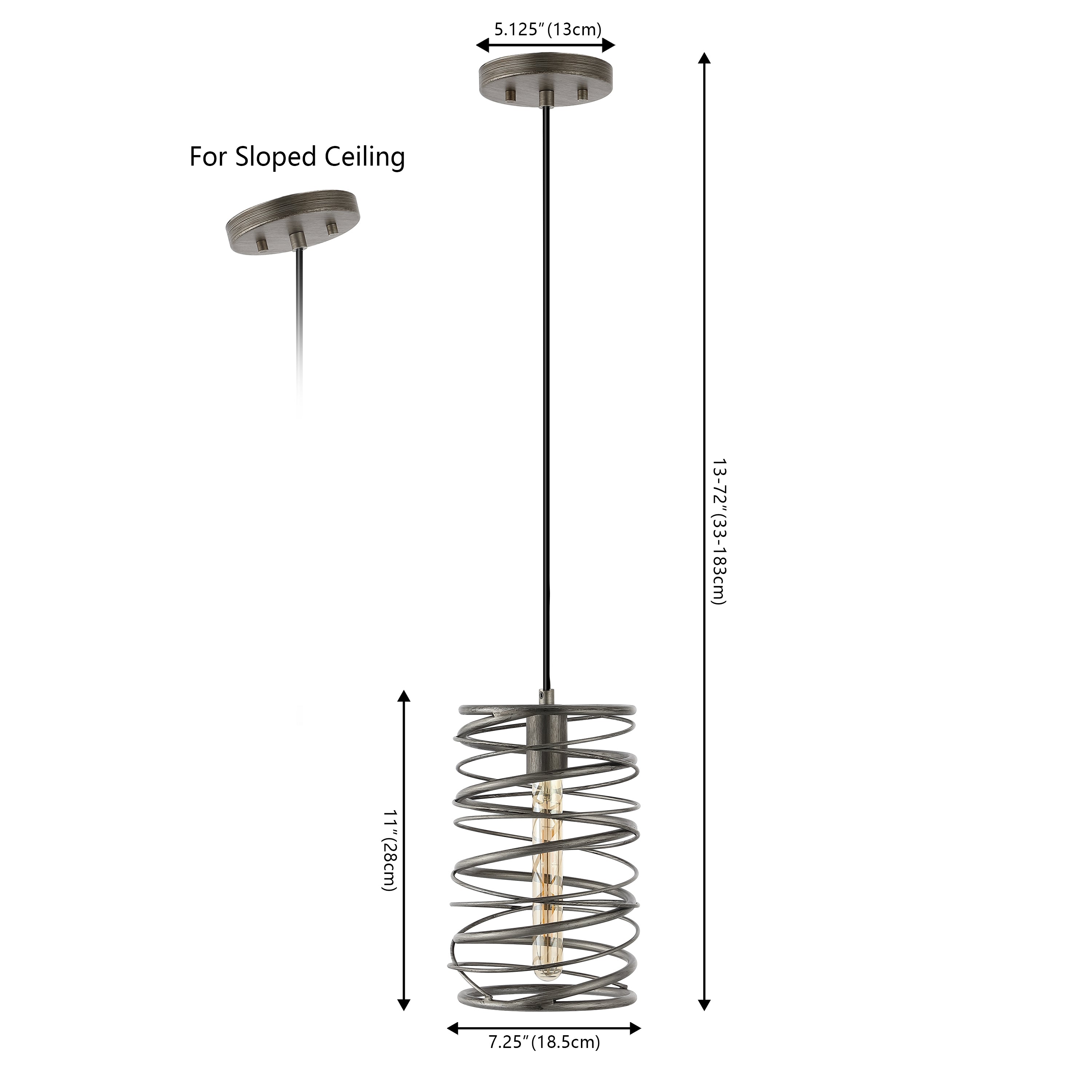 Helisa 1-Light Modern Contemporary Iron Spiral LED Pendant