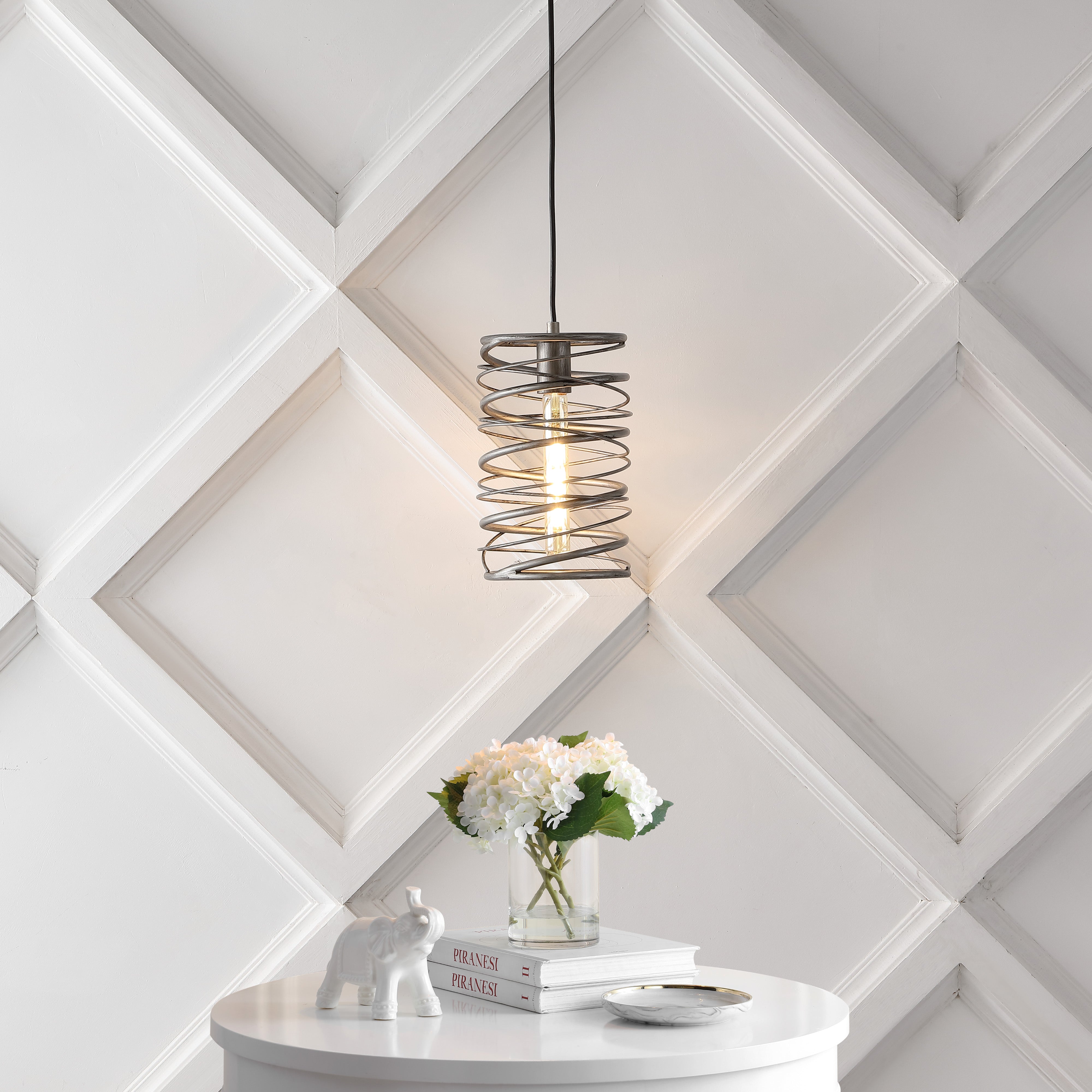 Helisa 1-Light Modern Contemporary Iron Spiral LED Pendant