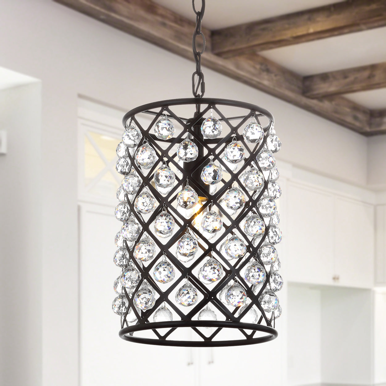 Gabrielle Crystal/Metal LED Pendant