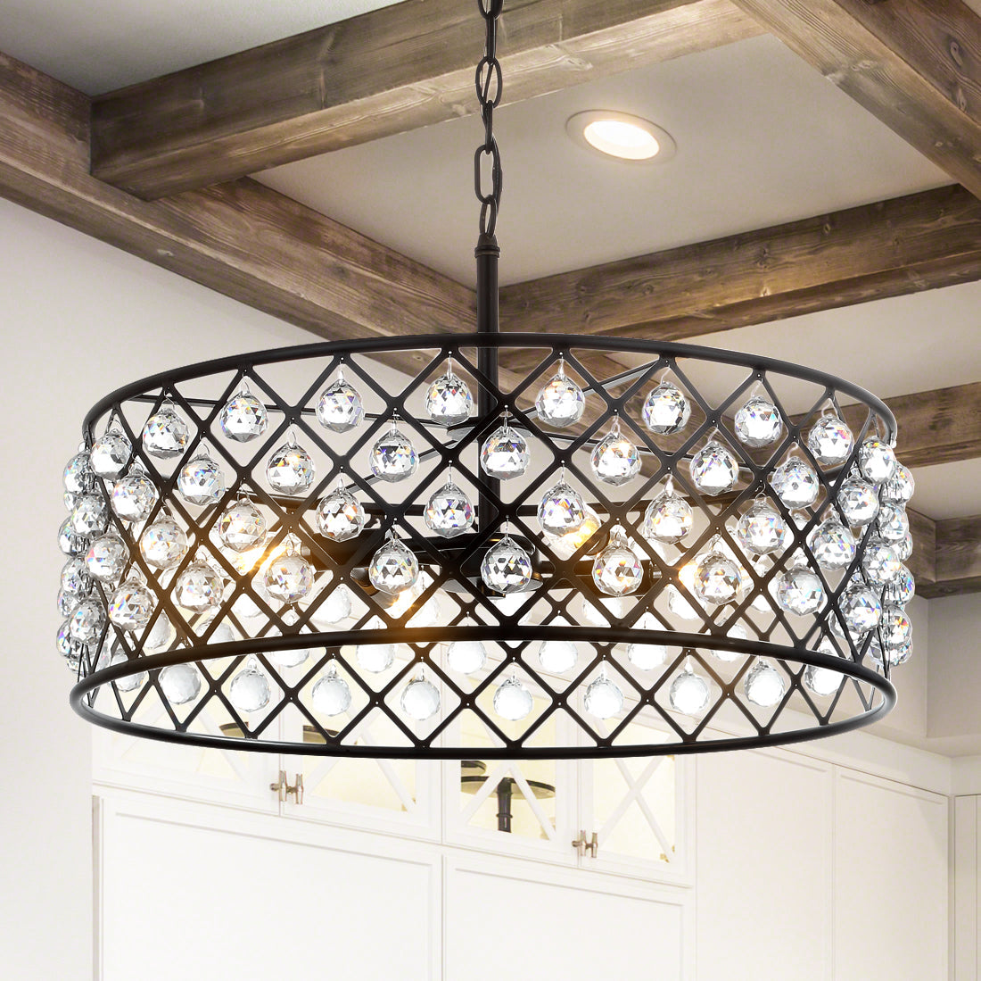 Gabrielle Crystal/Metal LED Pendant