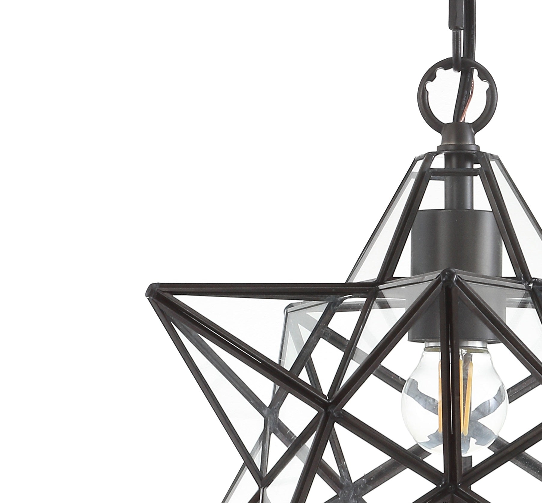 Stella Moravian Star Metal/Clear Glass LED Pendant