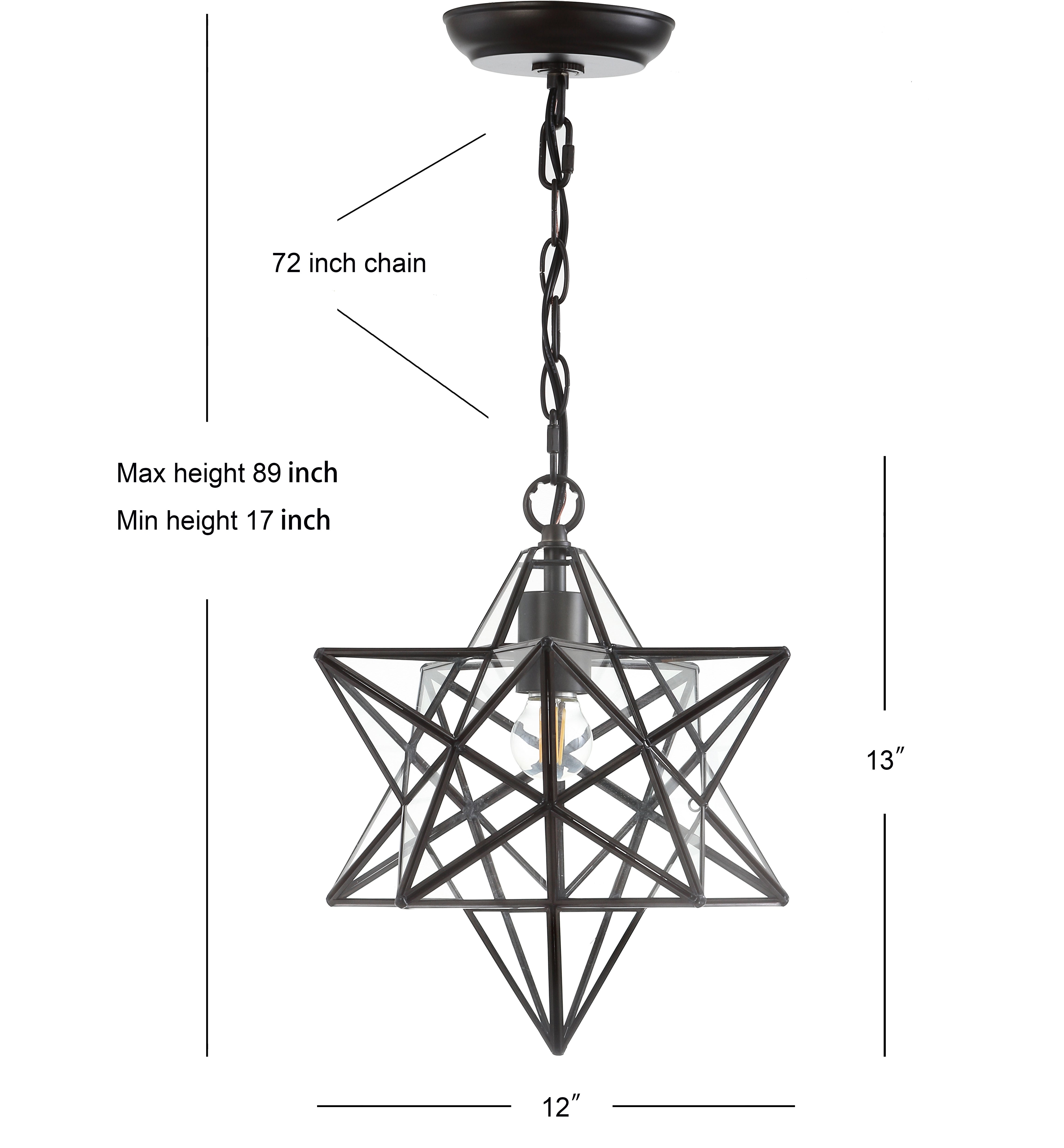 Stella Moravian Star Metal/Clear Glass LED Pendant