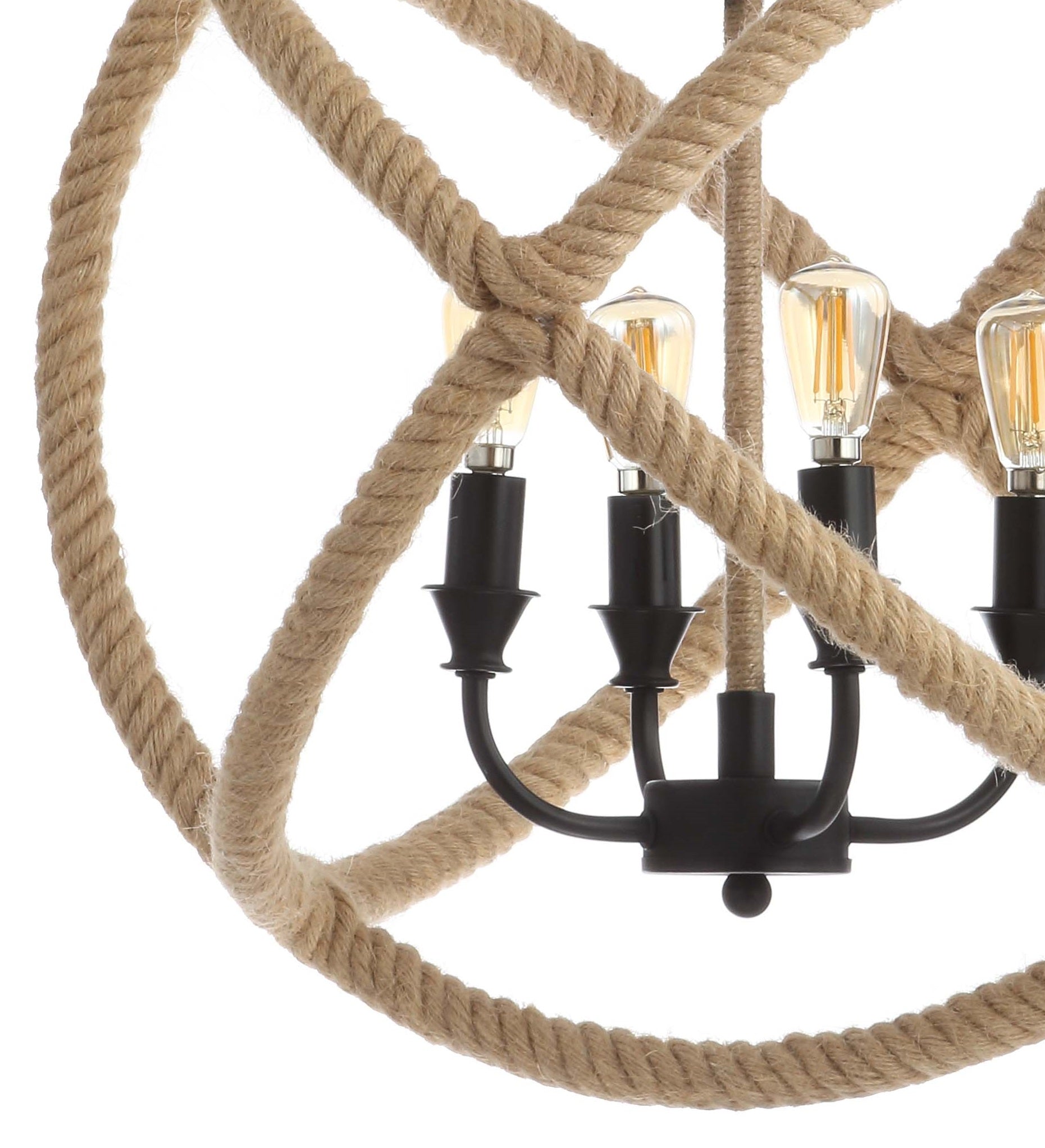 Soka Adjustable Globe Metal/Rope LED Pendant