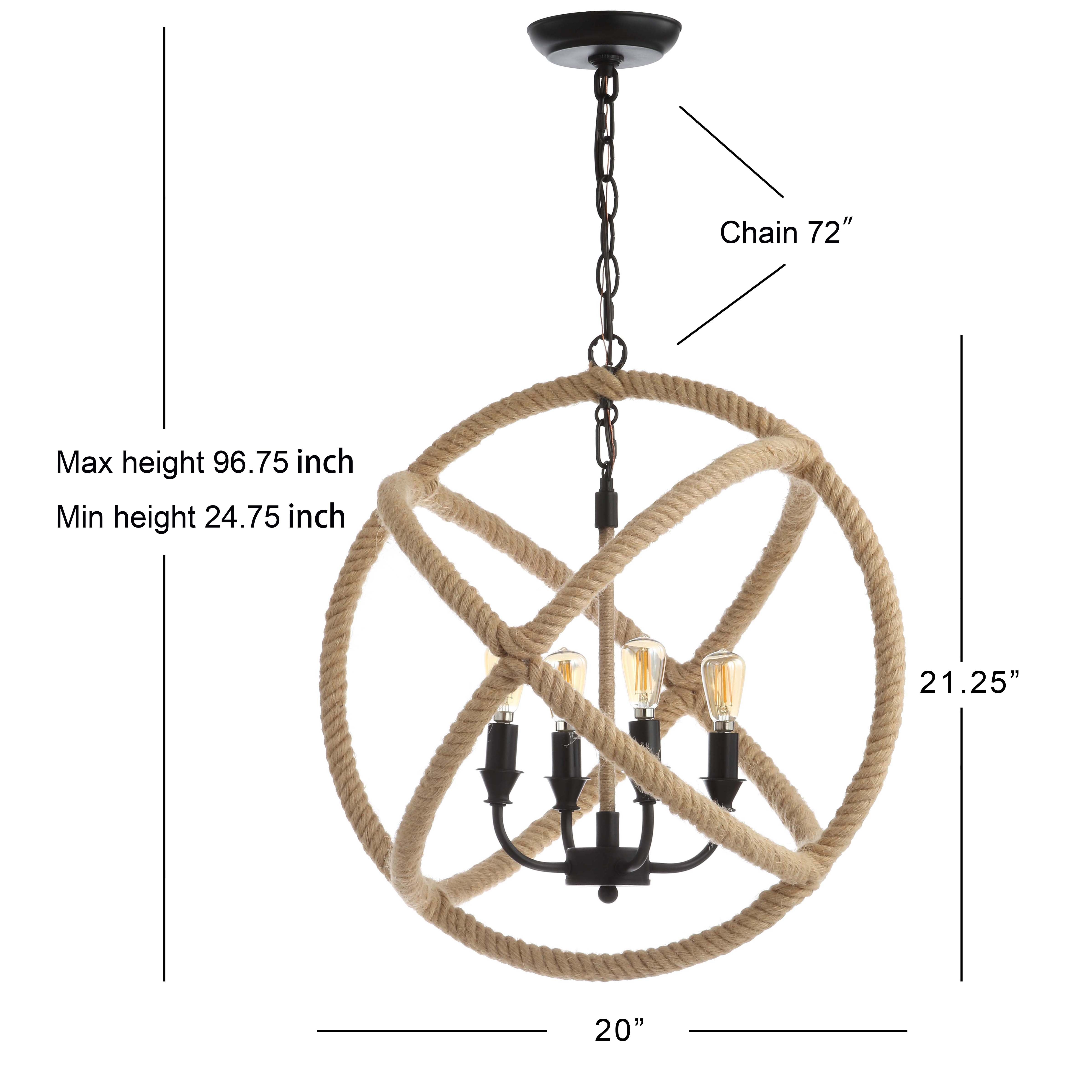 Soka Adjustable Globe Metal/Rope LED Pendant