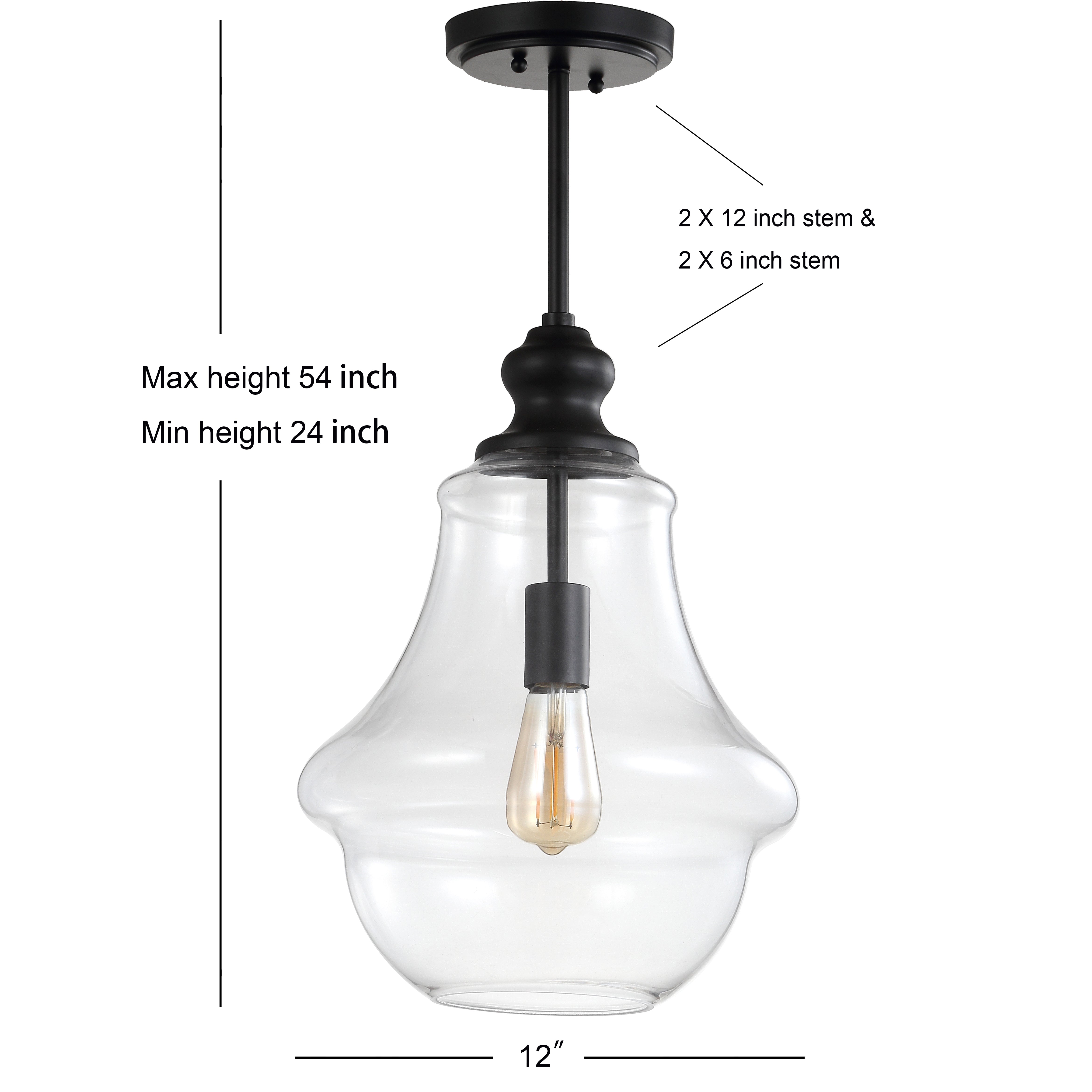 Adam Adjustable Metal/Glass LED Pendant