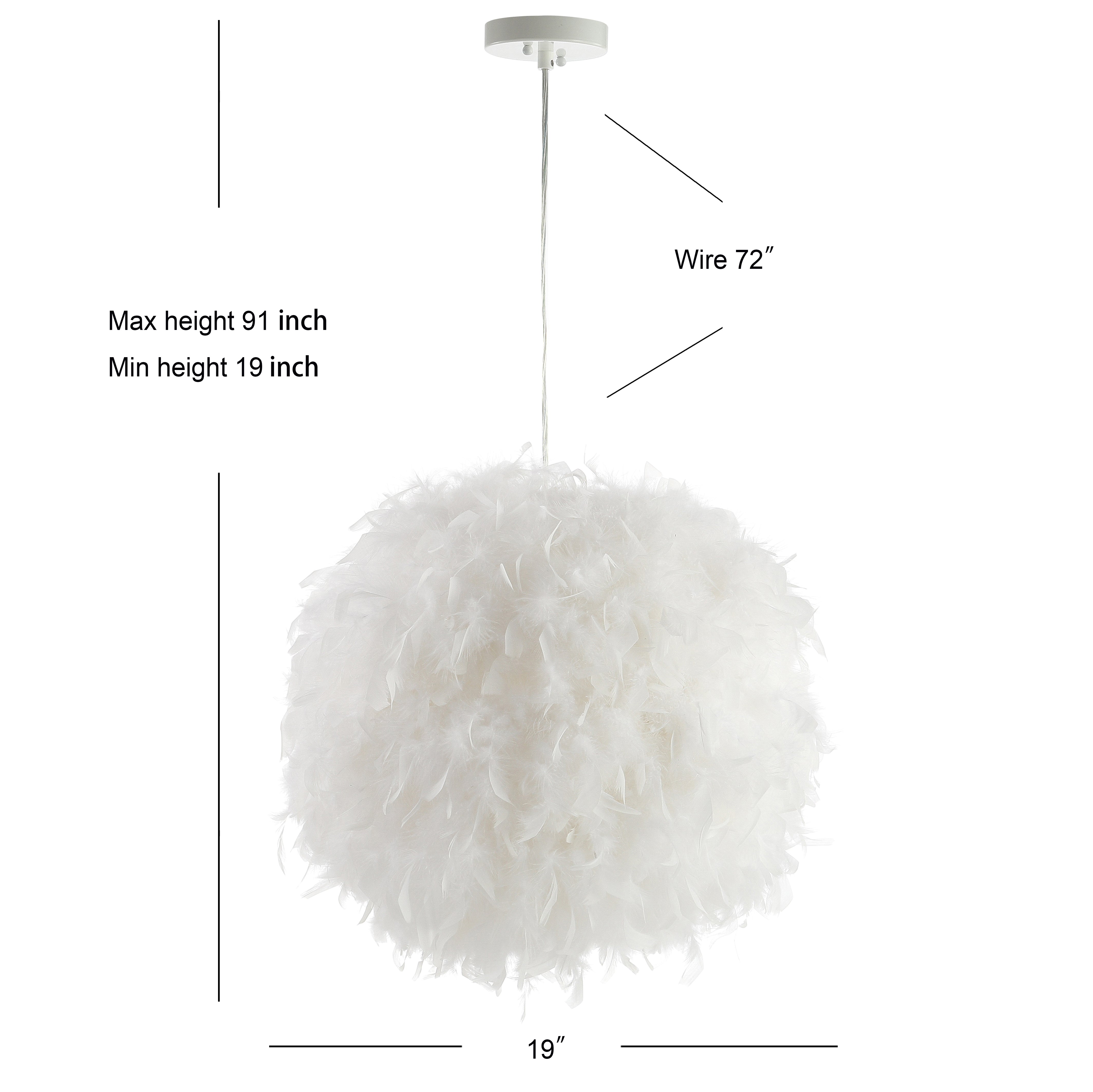 Stork Feather Metal Adjustable LED Pendant