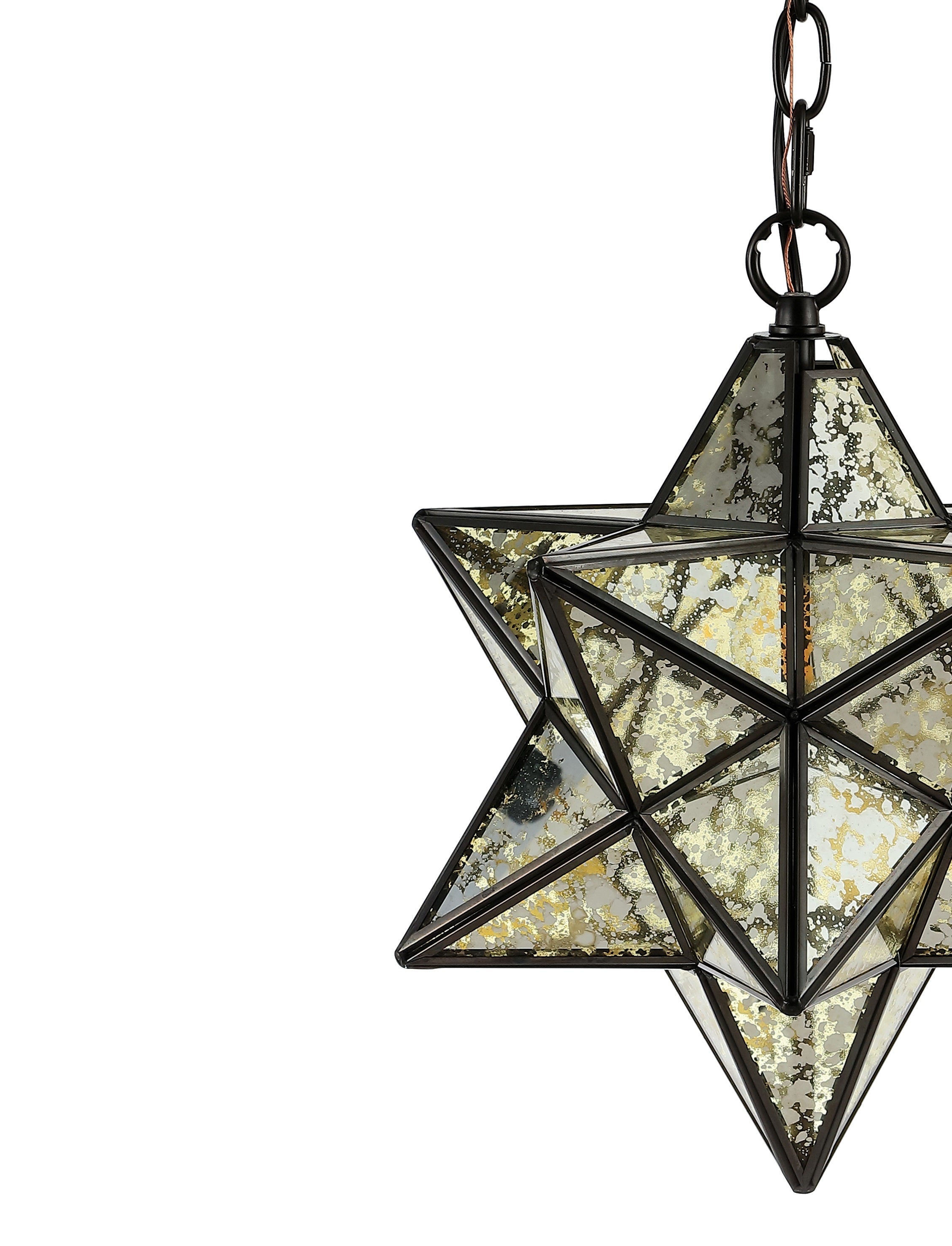 Stella Moravian Star Metal/Clear Glass LED Pendant