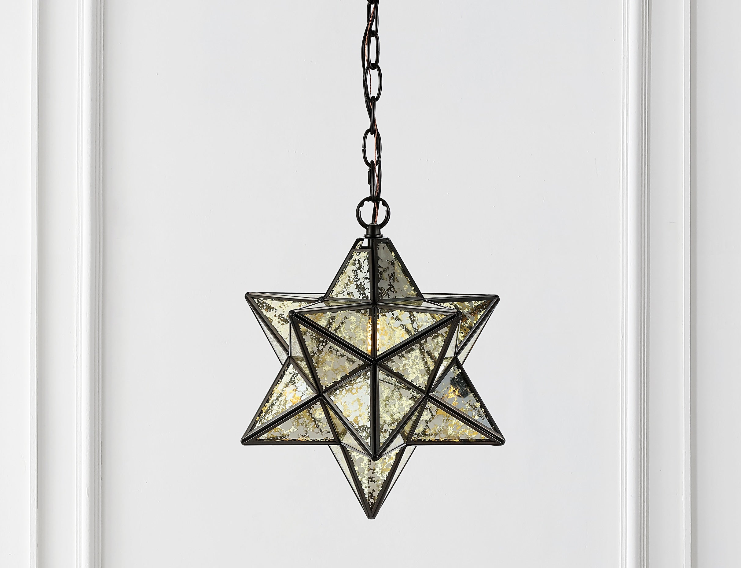 Stella Moravian Star Metal/Clear Glass LED Pendant