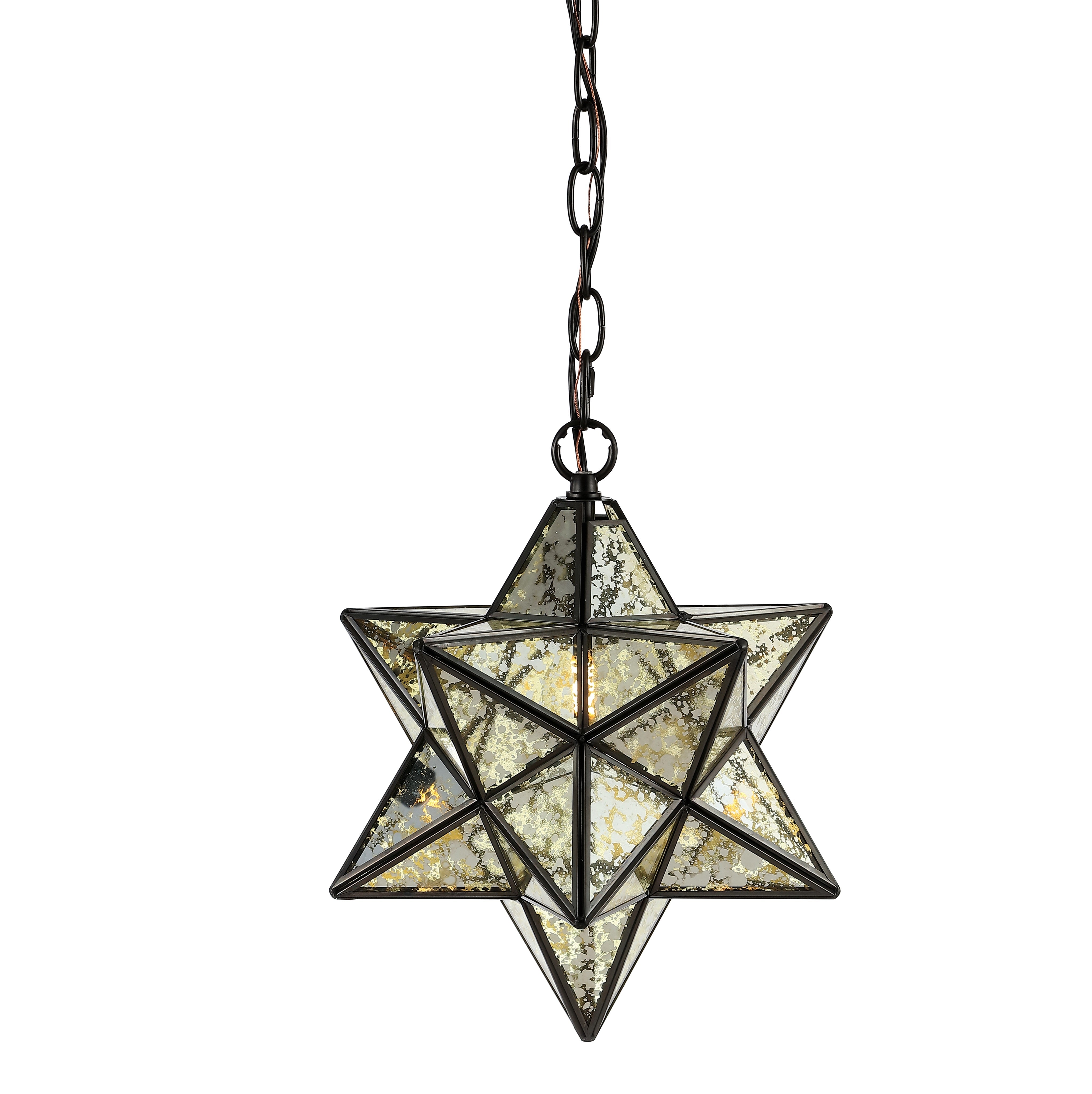 Stella Moravian Star Metal/Clear Glass LED Pendant