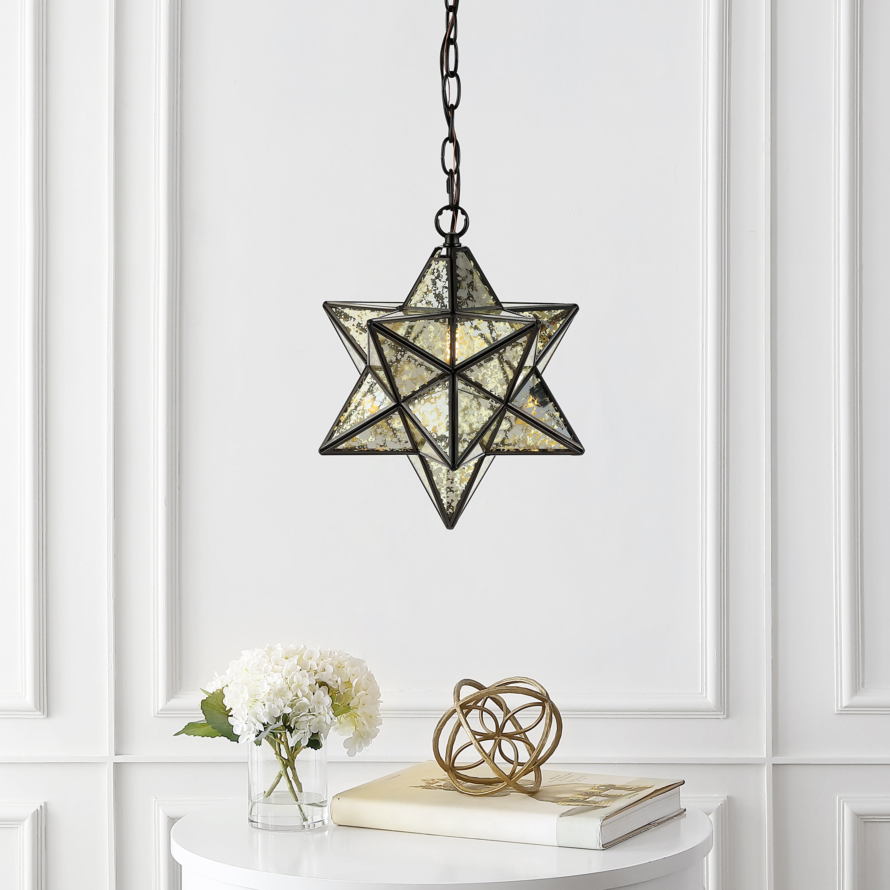 Stella Moravian Star Metal/Clear Glass LED Pendant