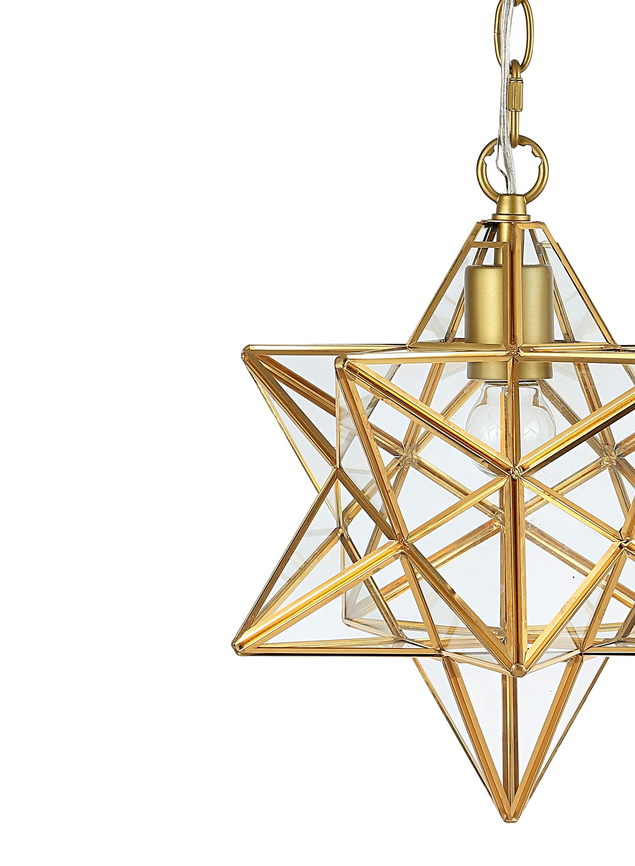 Stella Moravian Star Metal/Clear Glass LED Pendant