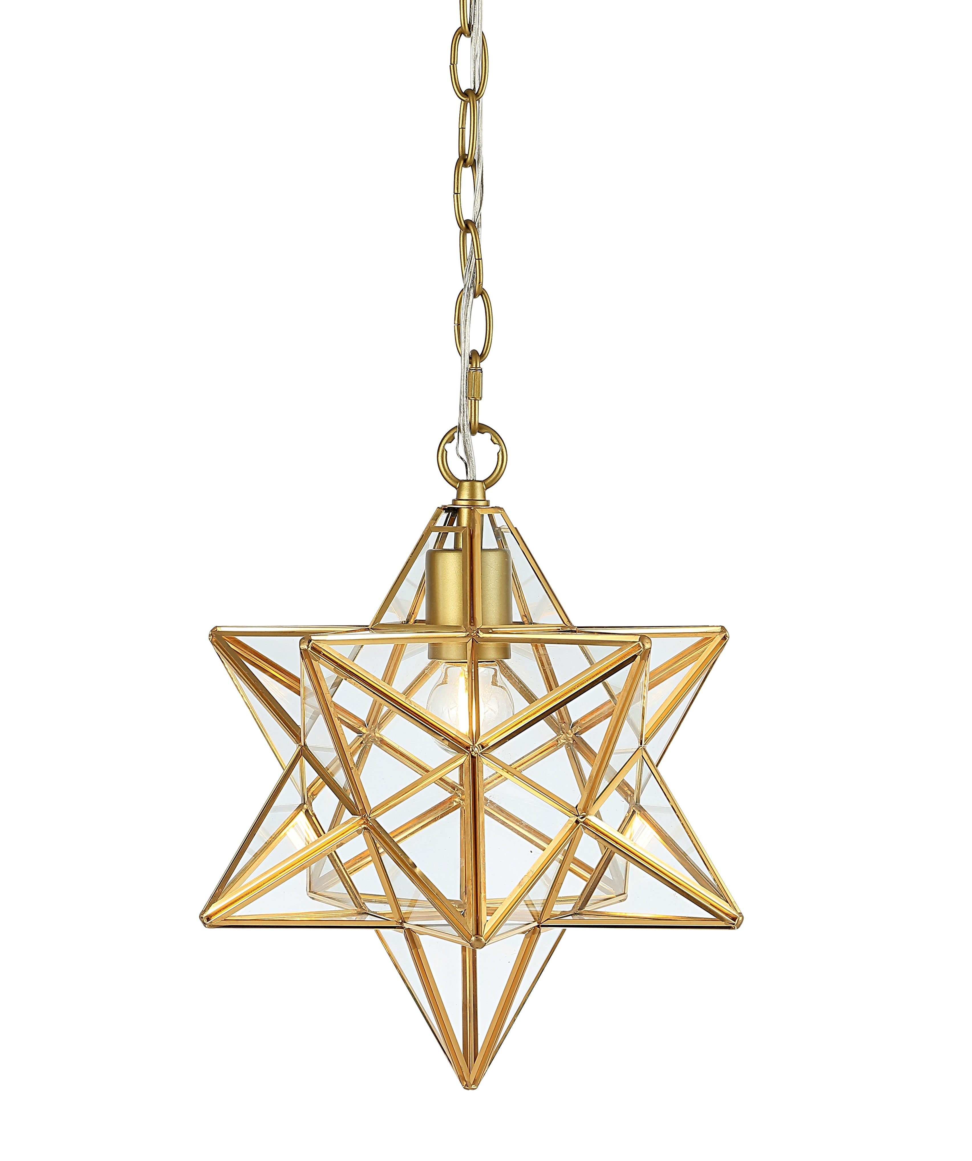 Stella Moravian Star Metal/Clear Glass LED Pendant