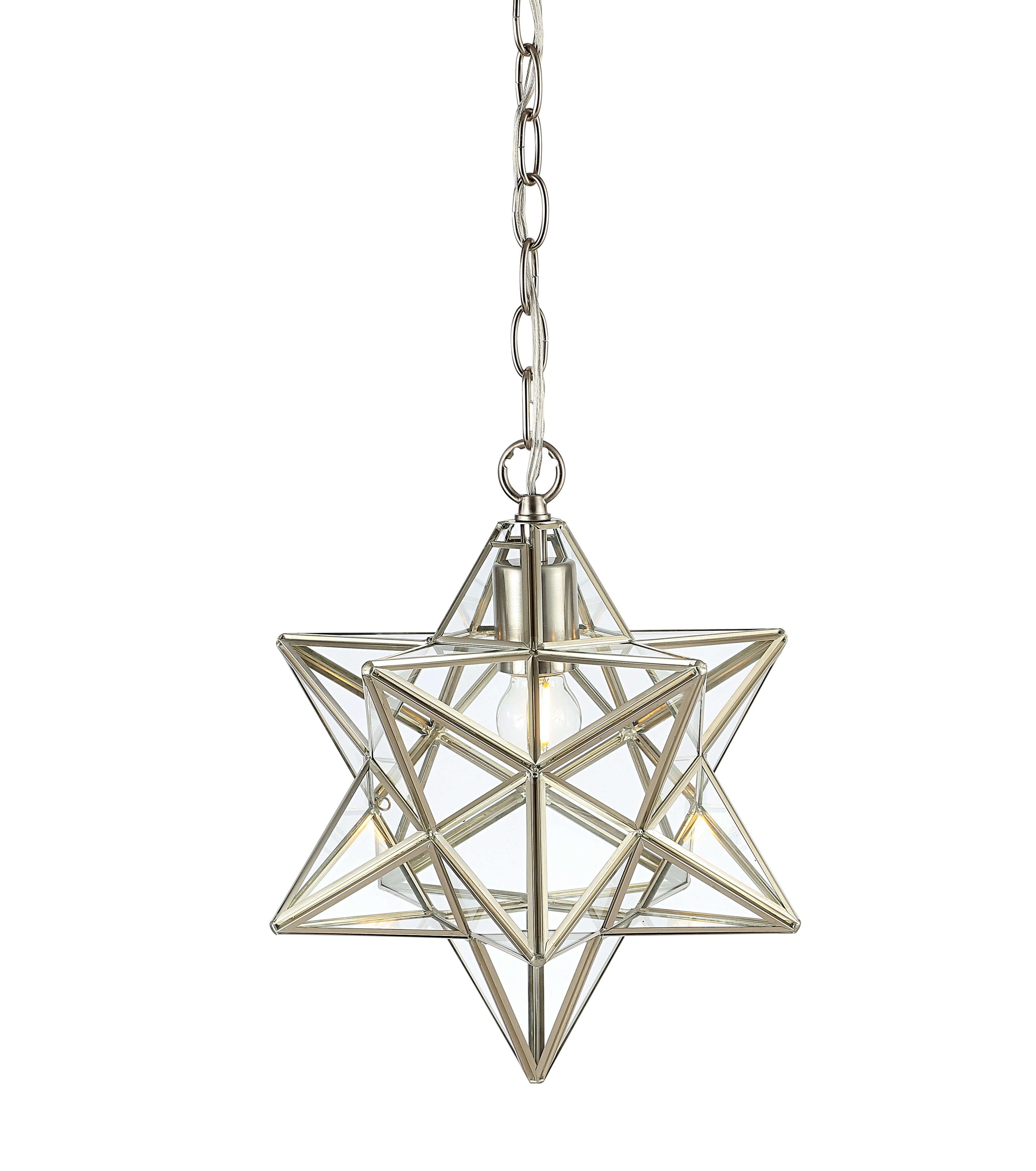 Stella Moravian Star Metal/Clear Glass LED Pendant