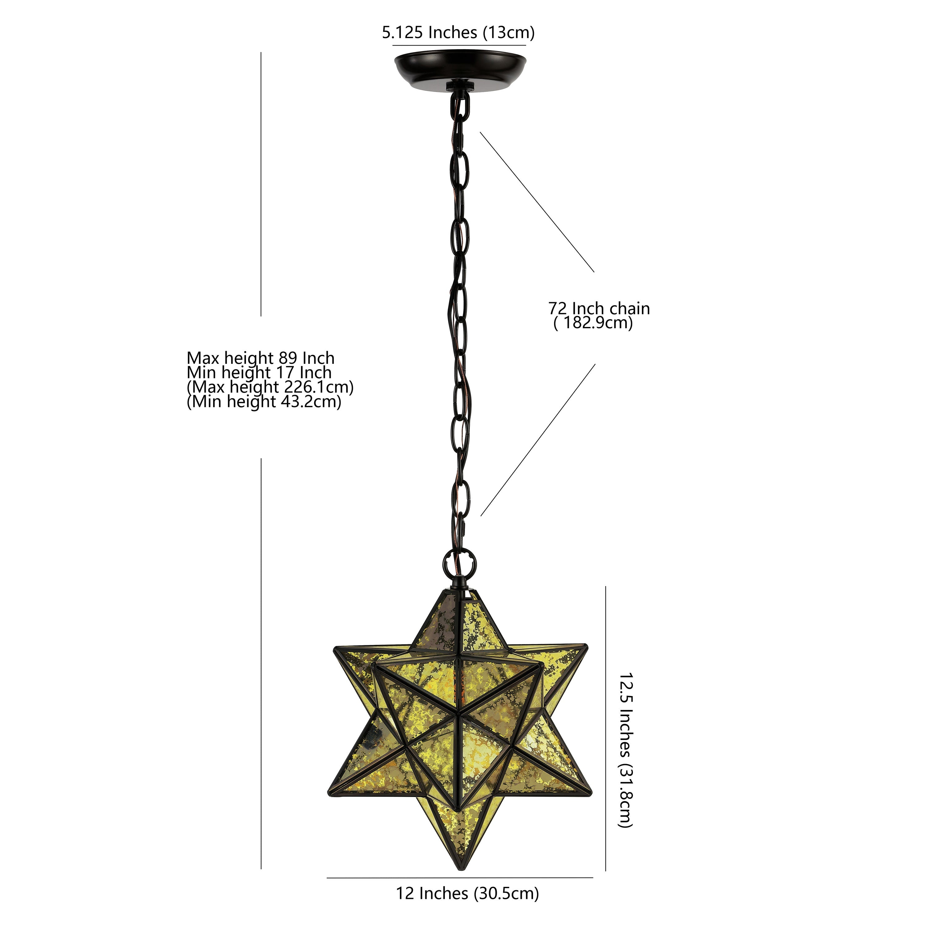 Stella Moravian Star Metal/Clear Glass LED Pendant