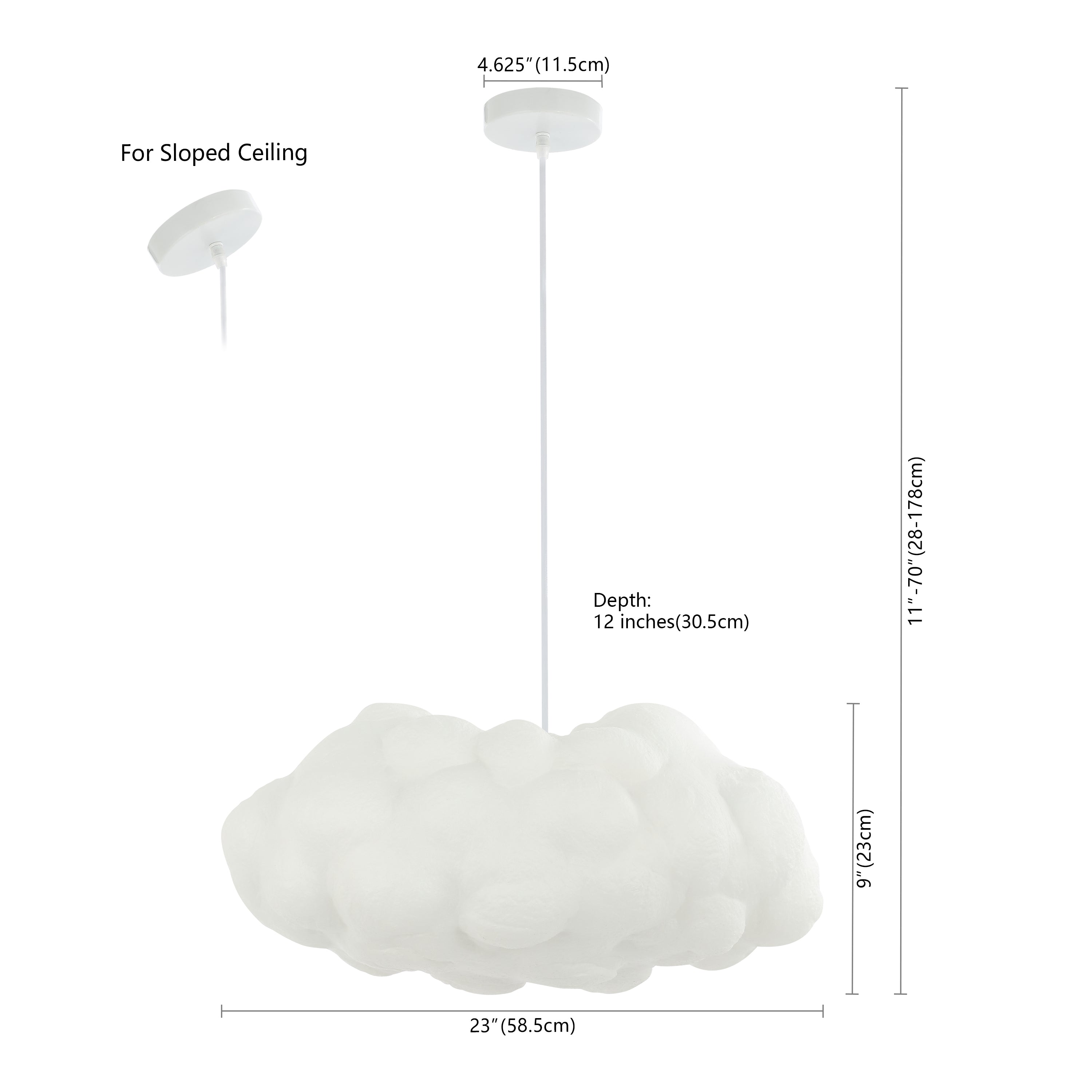 Zephyr 2-Light Modern Contemporary Silk LED Cloud Pendant