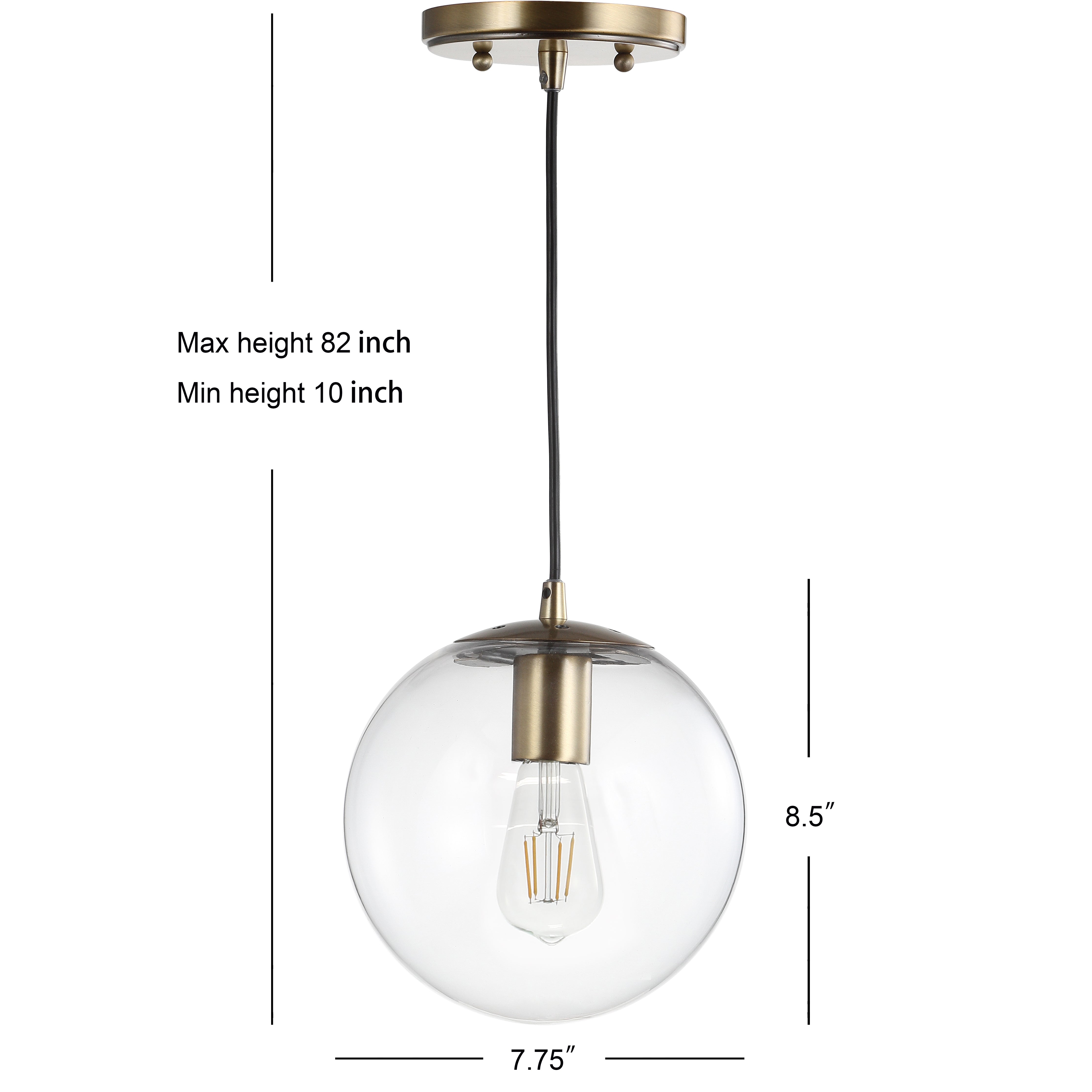 Bleecker Metal/Glass Globe LED Pendant