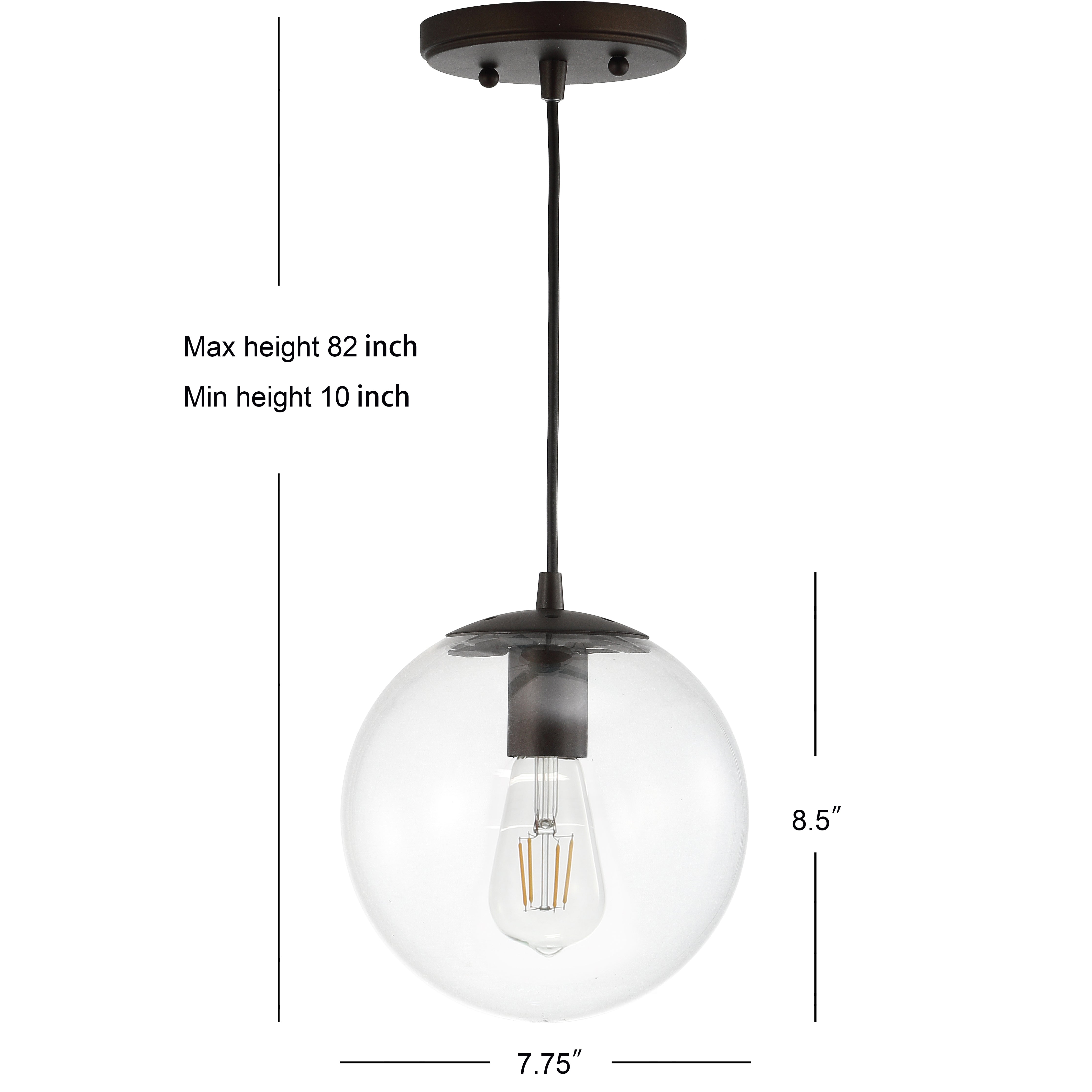Bleecker Metal/Glass Globe LED Pendant