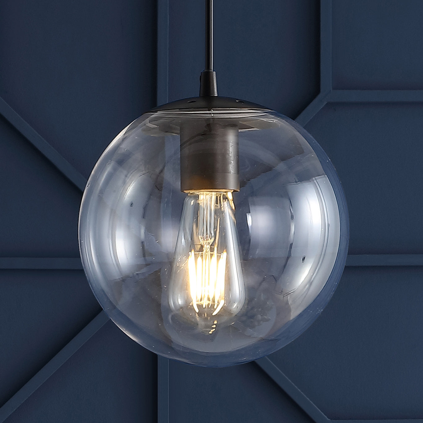 Bleecker Metal/Glass Globe LED Pendant