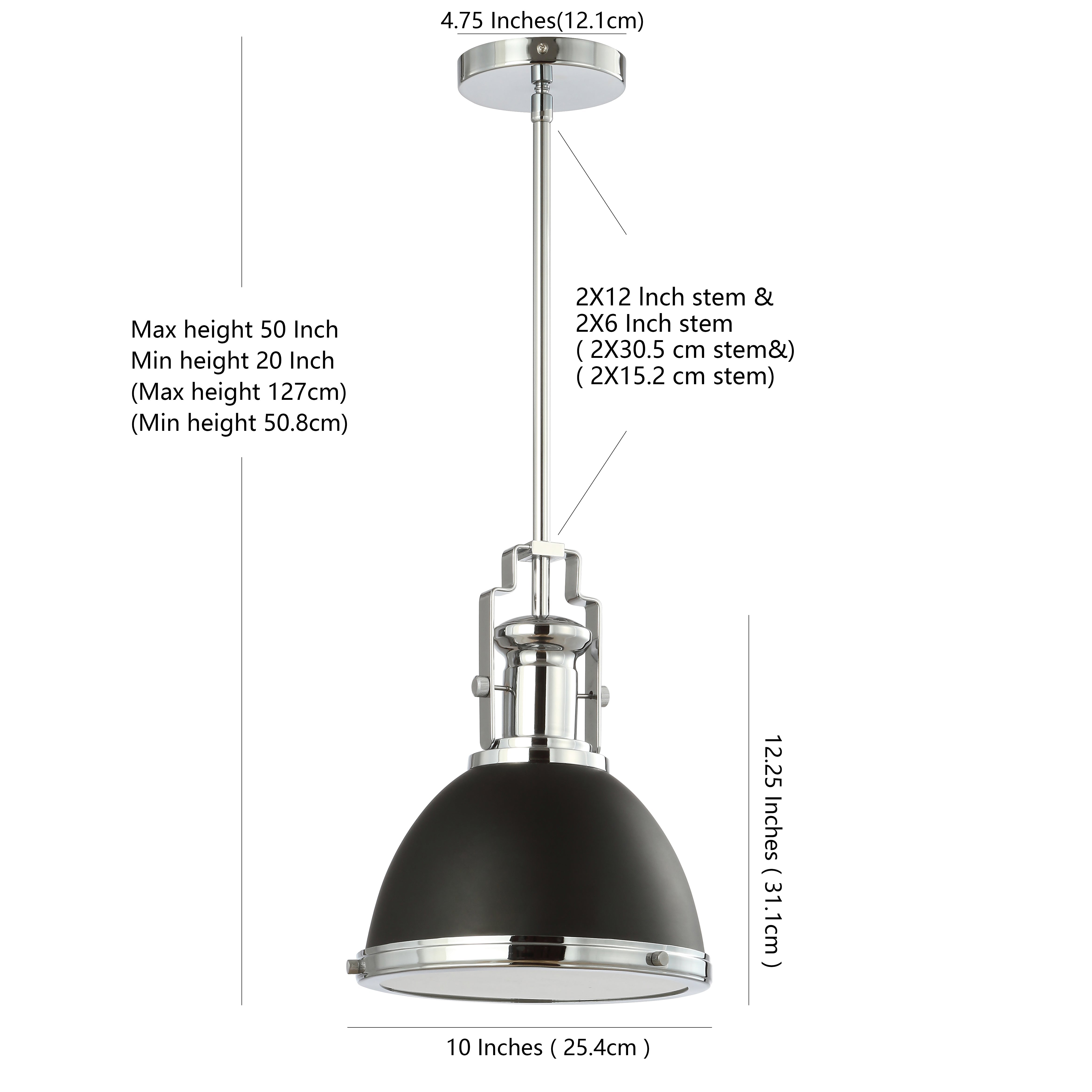 Homer 1-Light Modern Industrial Iron LED Dome Pendant
