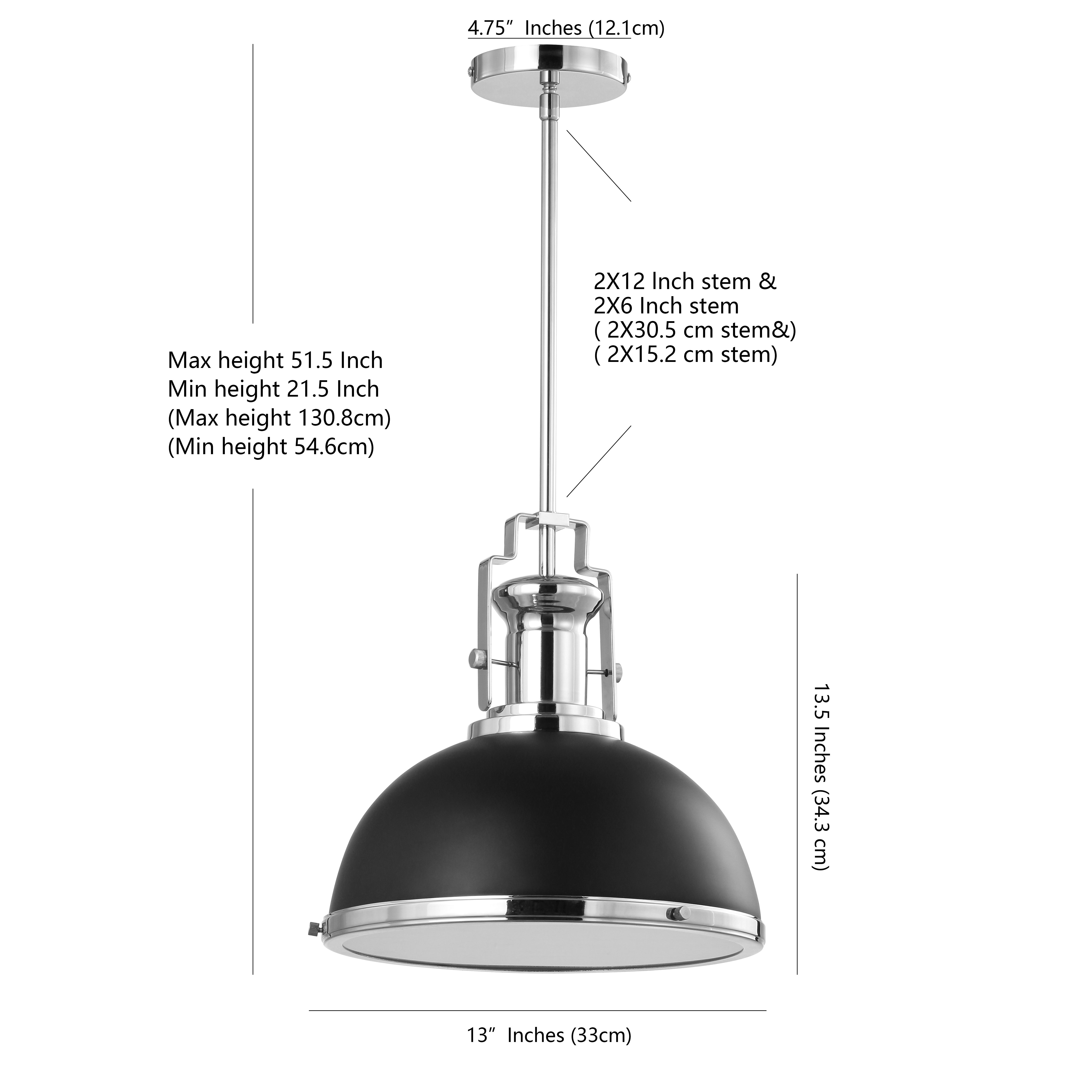 Homer 1-Light Modern Industrial Iron LED Dome Pendant