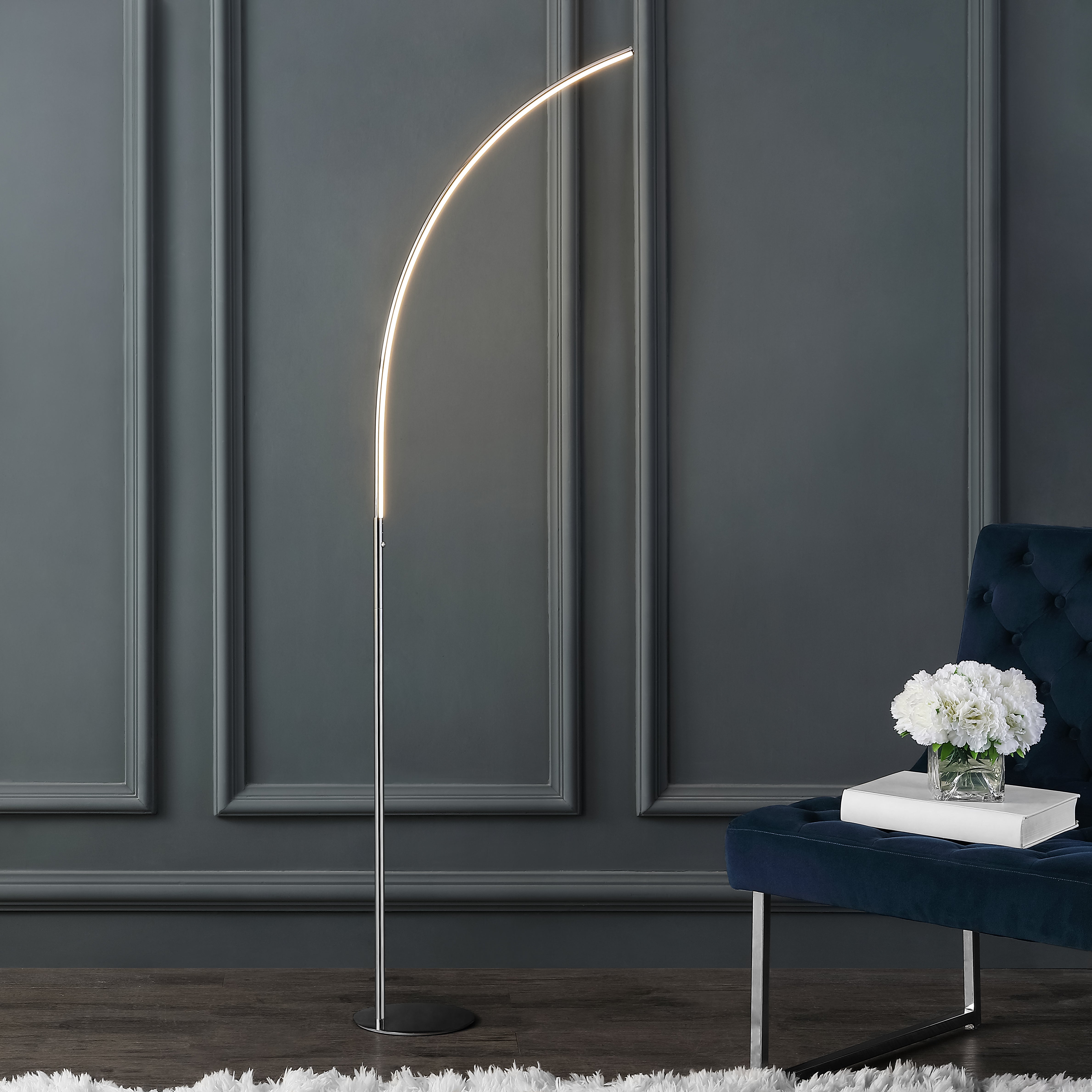 Curva Metal Minimalist Modern LED Integrated Floor Lamp