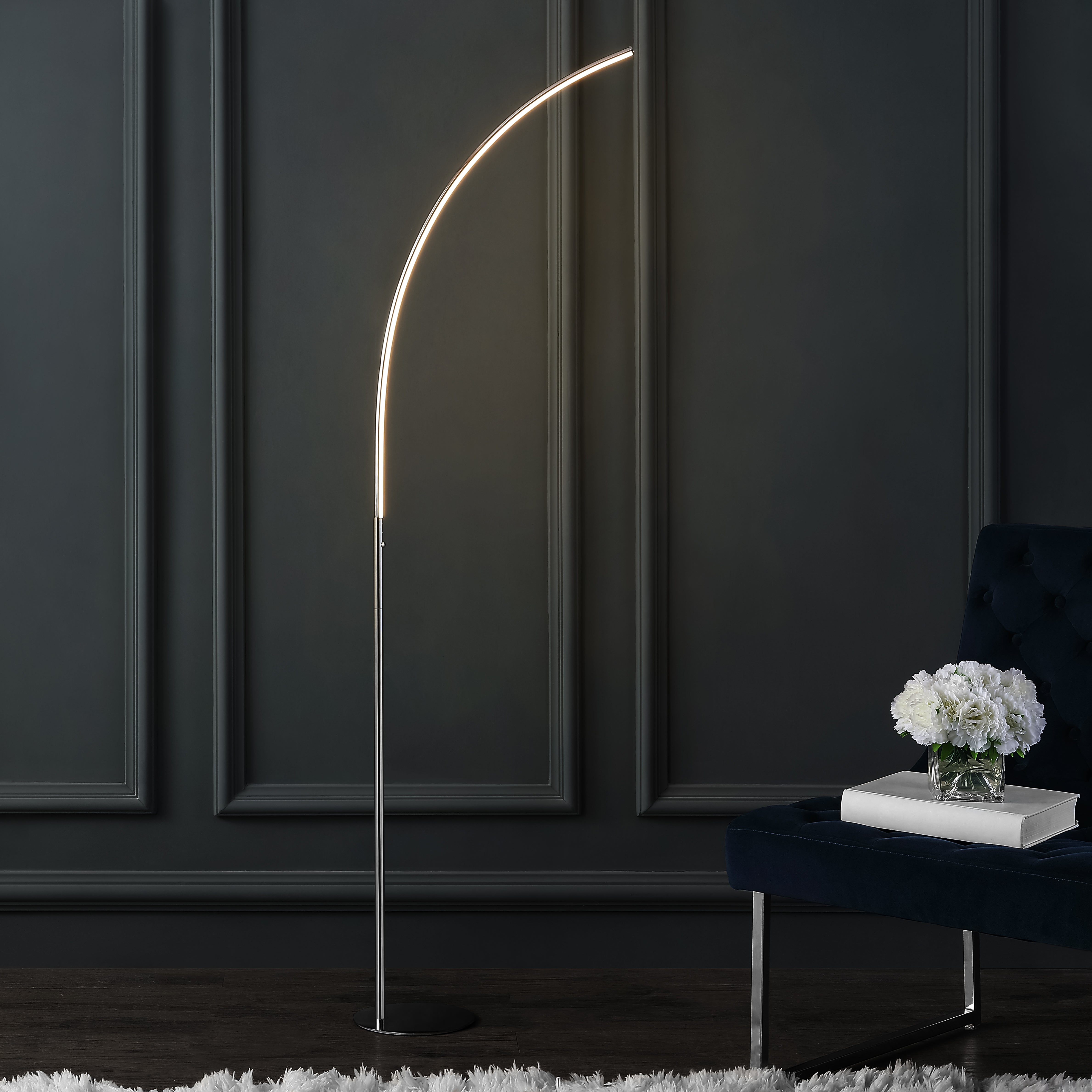 Curva Metal Minimalist Modern LED Integrated Floor Lamp