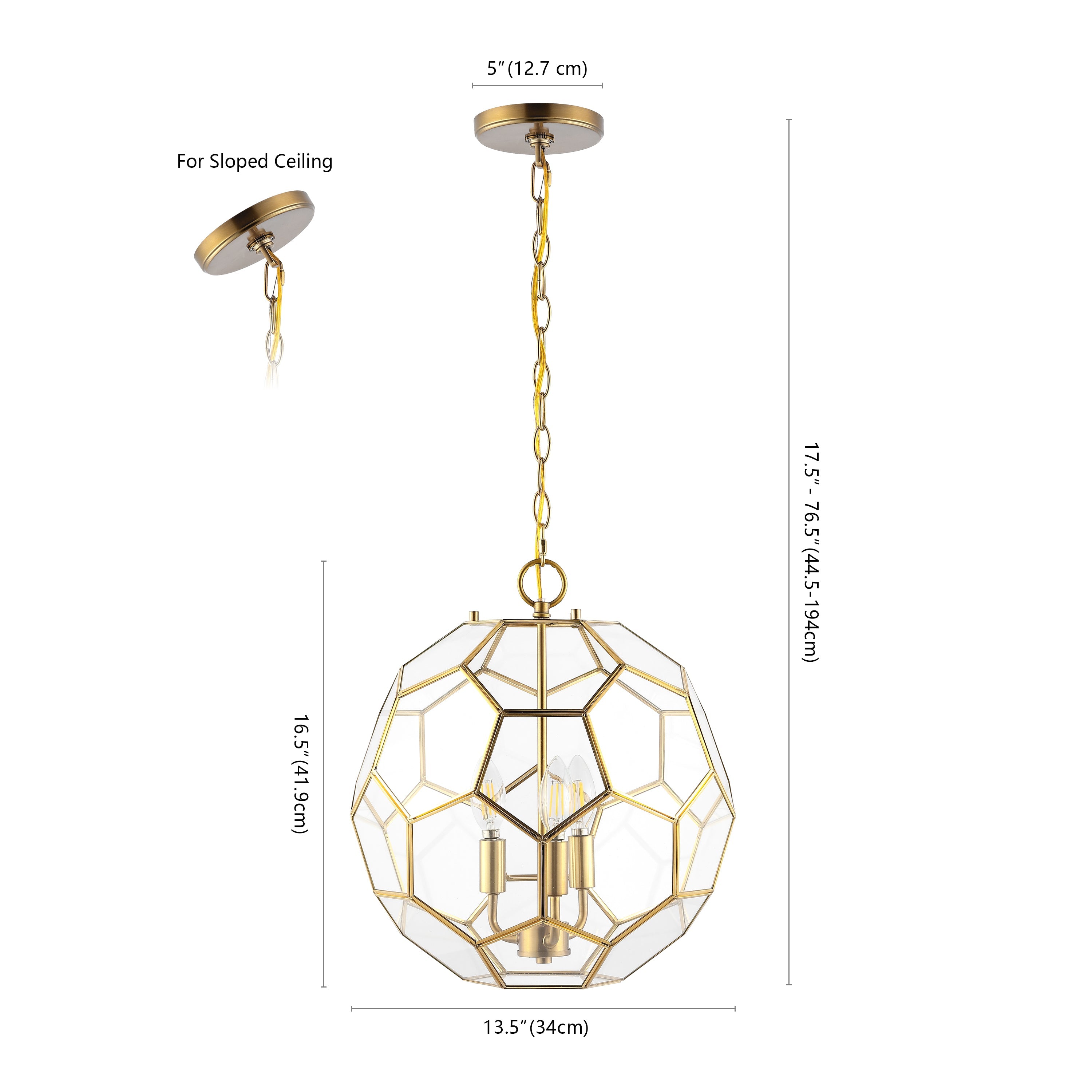 Bee 3-Light Modern Bohemian Iron/Glass LED Pendant