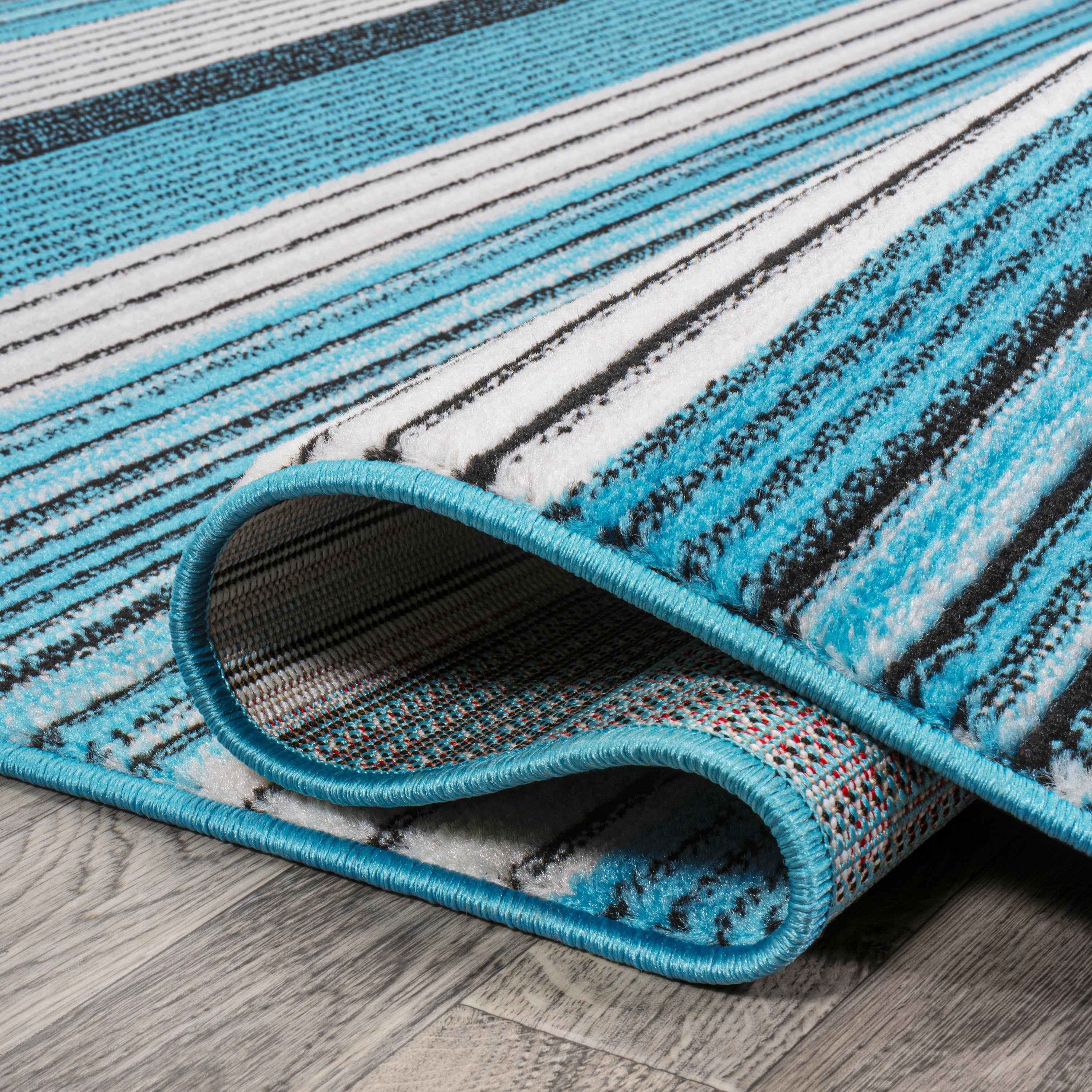 Duxbury Gradient Ticking Striped Runner Rug