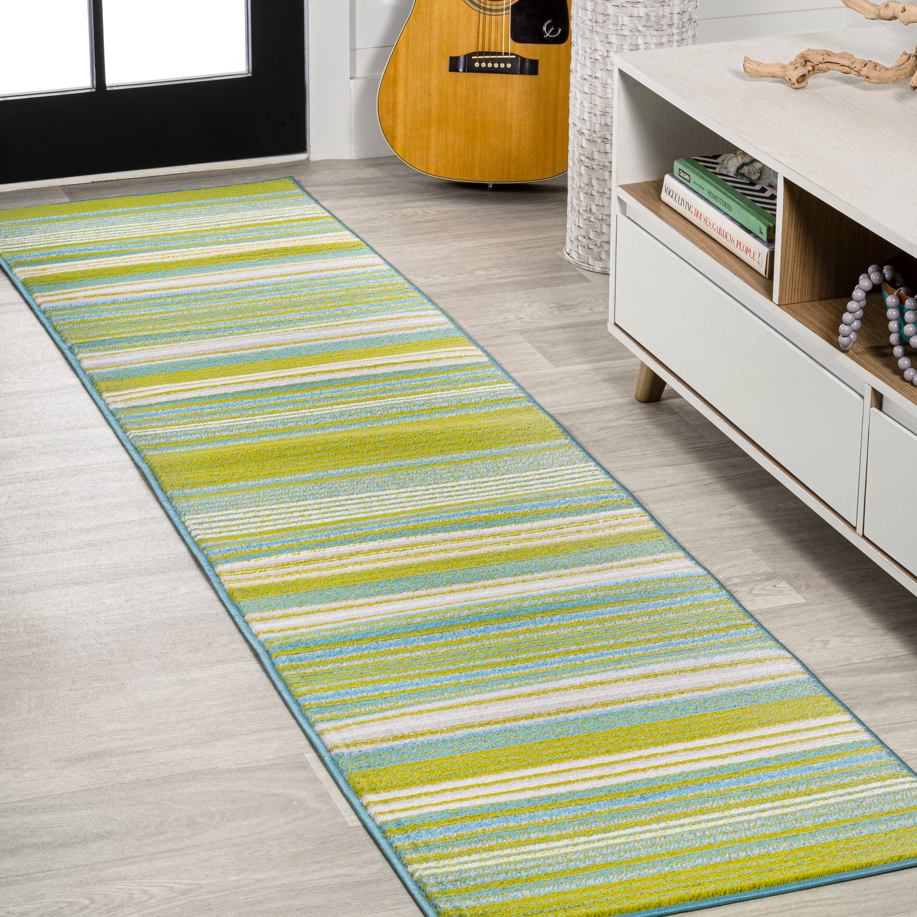 Duxbury Gradient Ticking Striped Runner Rug