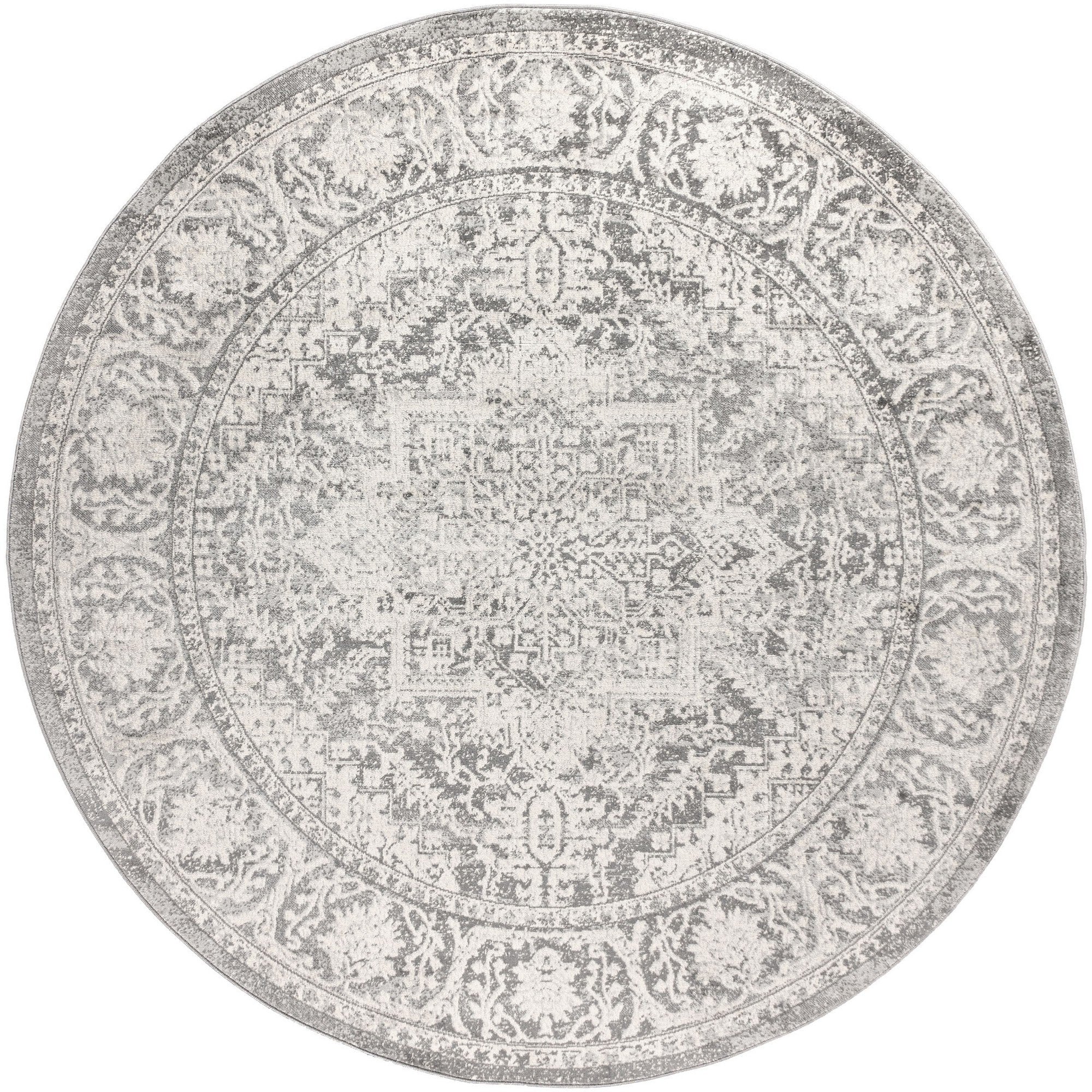 Modern Persian Vintage Medallion Round Area Rug