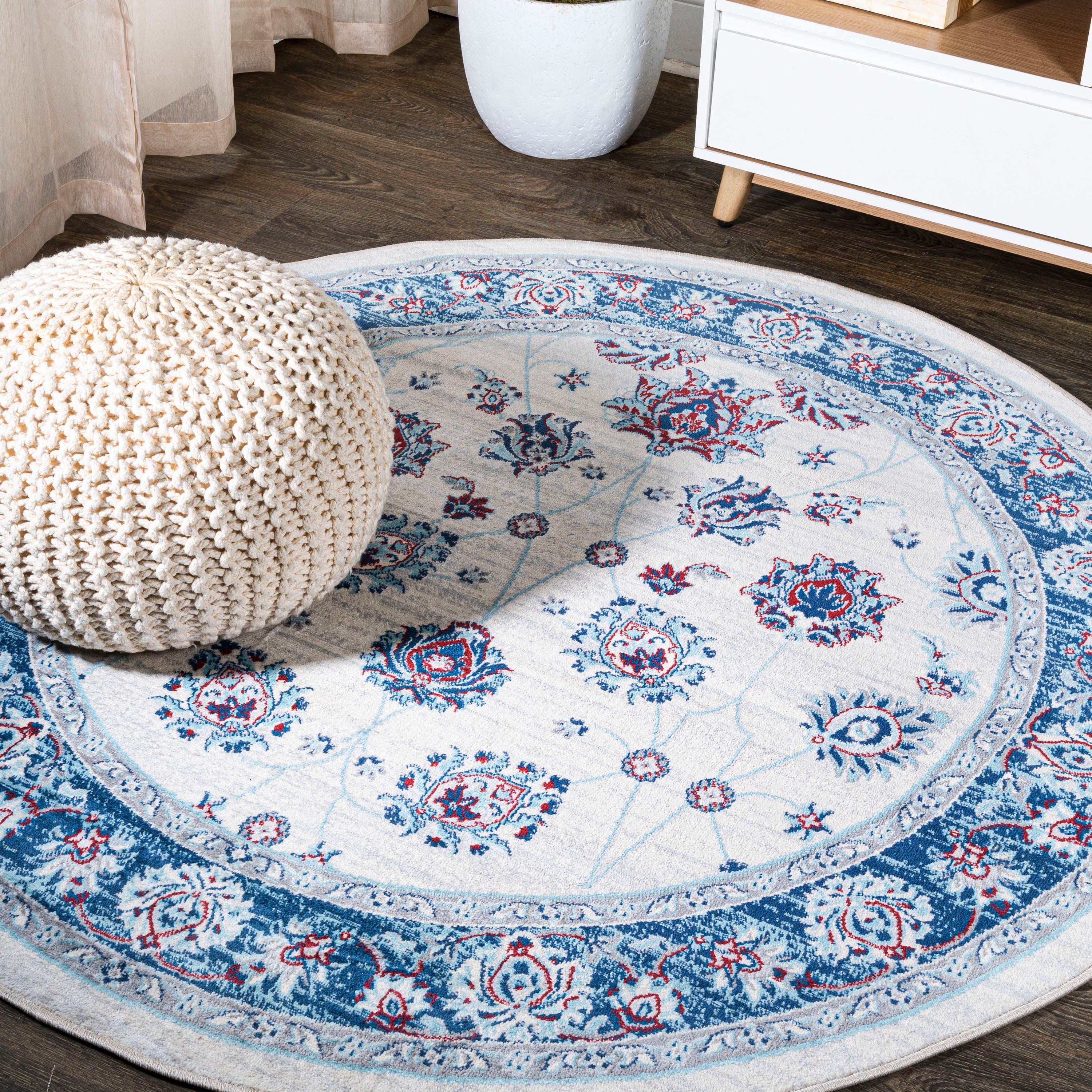 Modern Persian Vintage Moroccan Traditional Round Area Rug