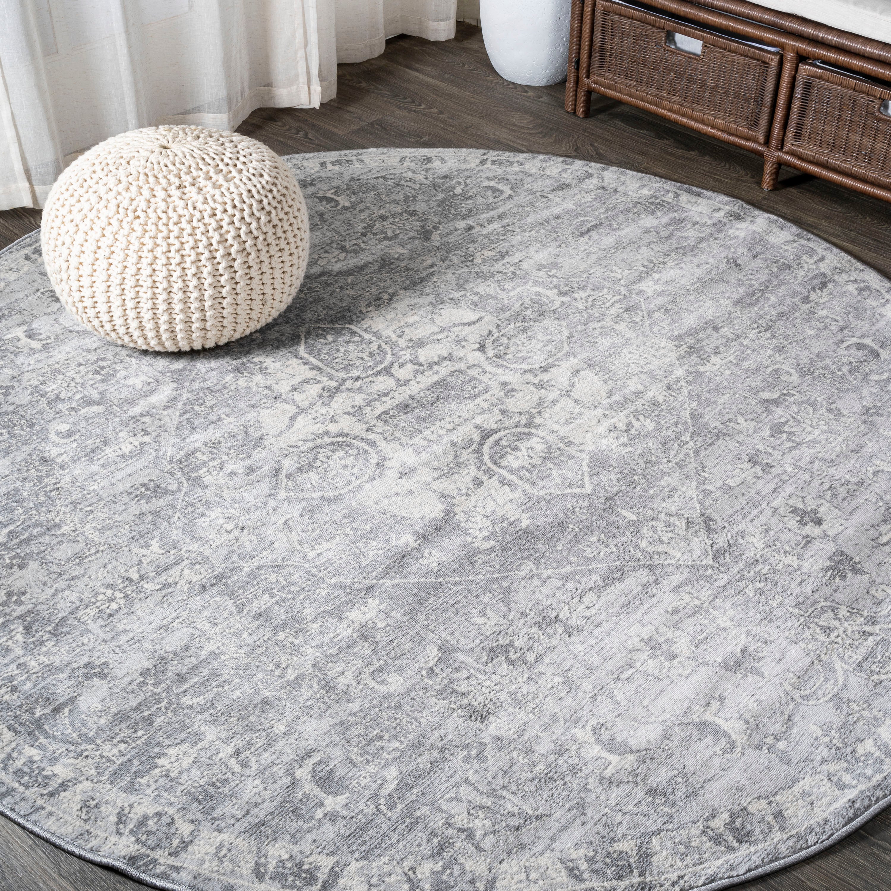 Modern Persian Vintage Round Area Rug