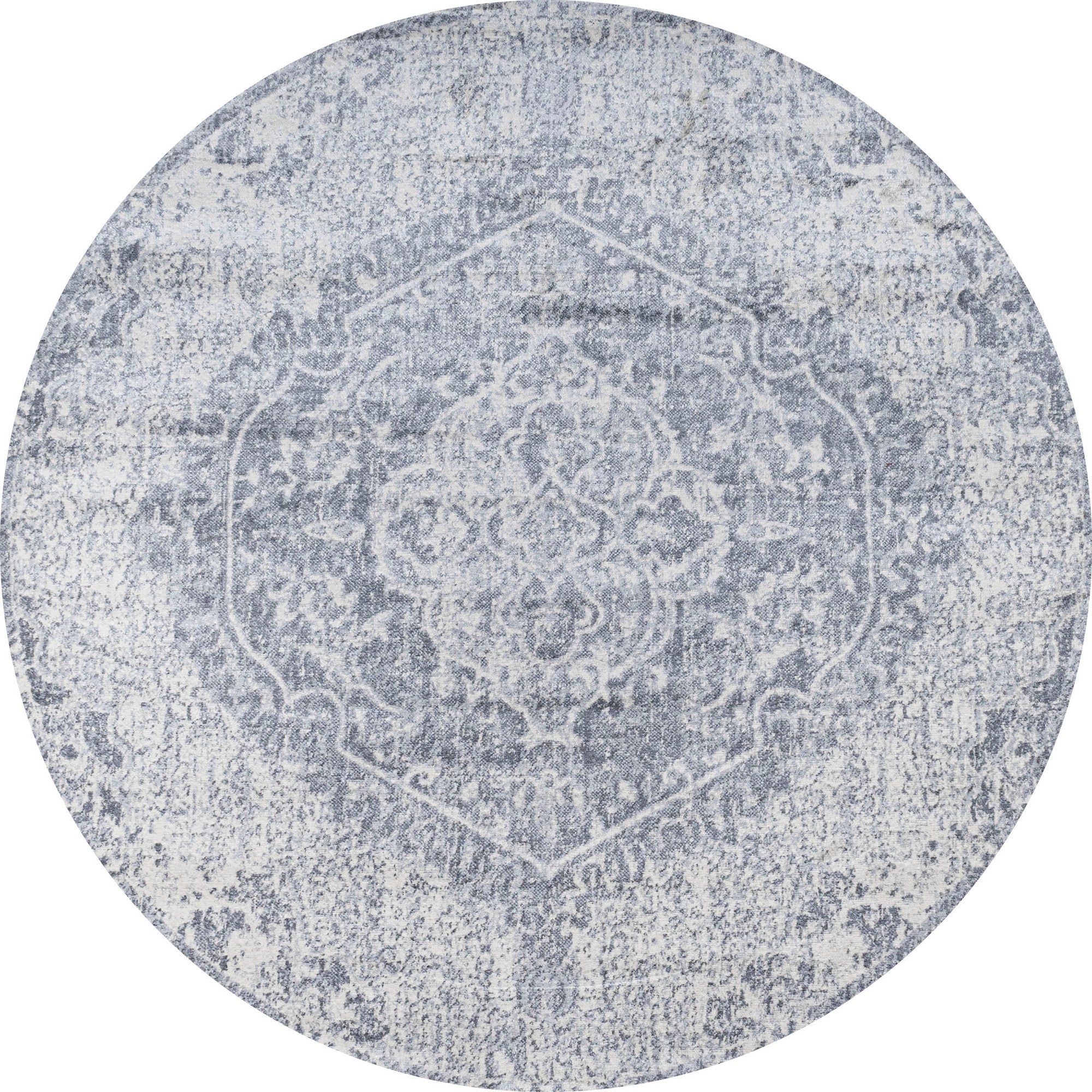 Modern Vintage Medallion Round Area Rug