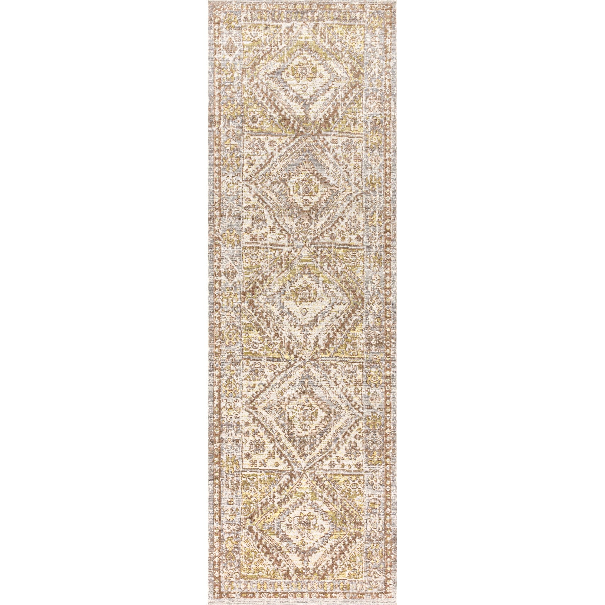 Darija Ornate Geometric Medallion Runner Rug