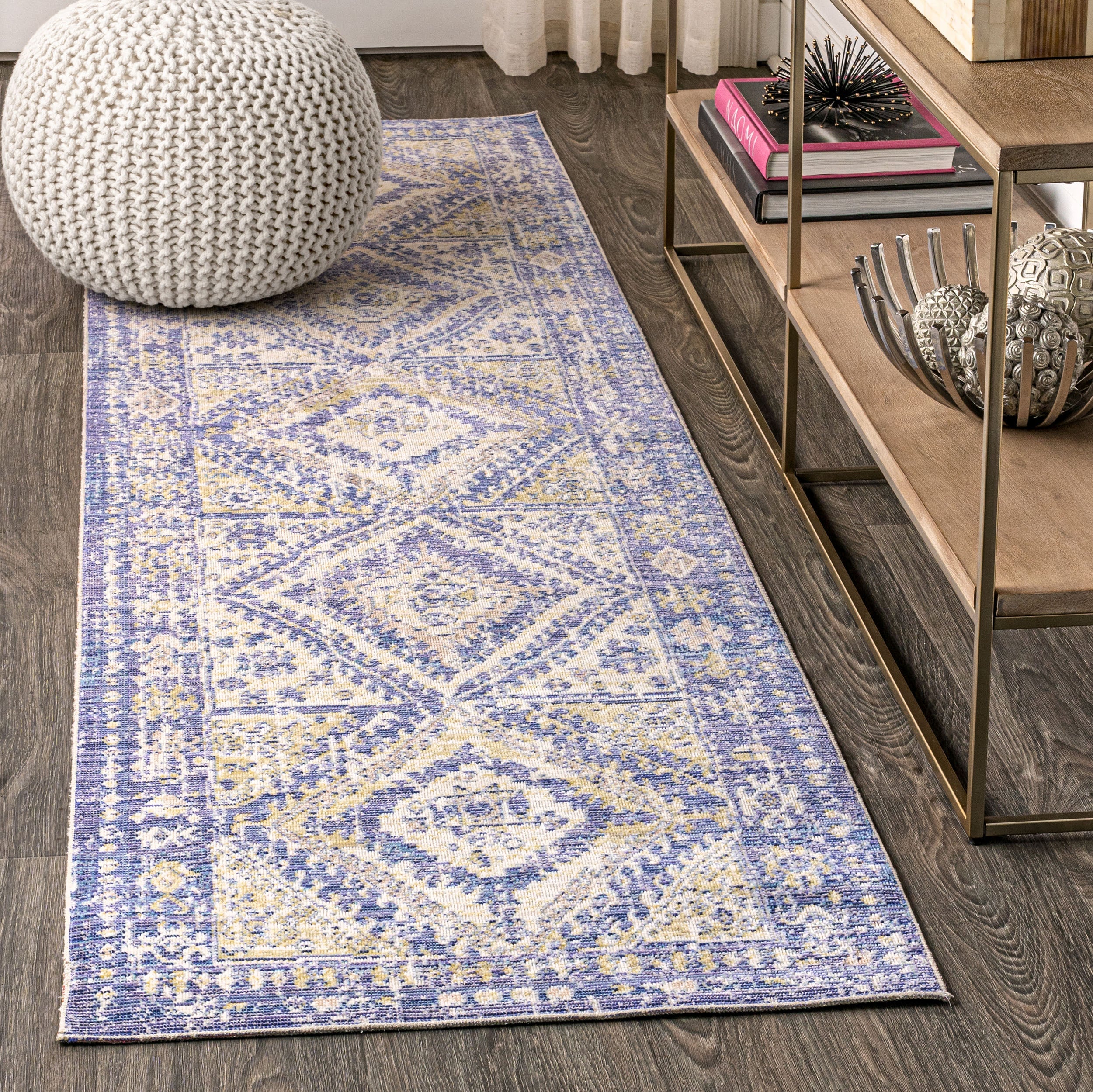 Darija Ornate Geometric Medallion Runner Rug