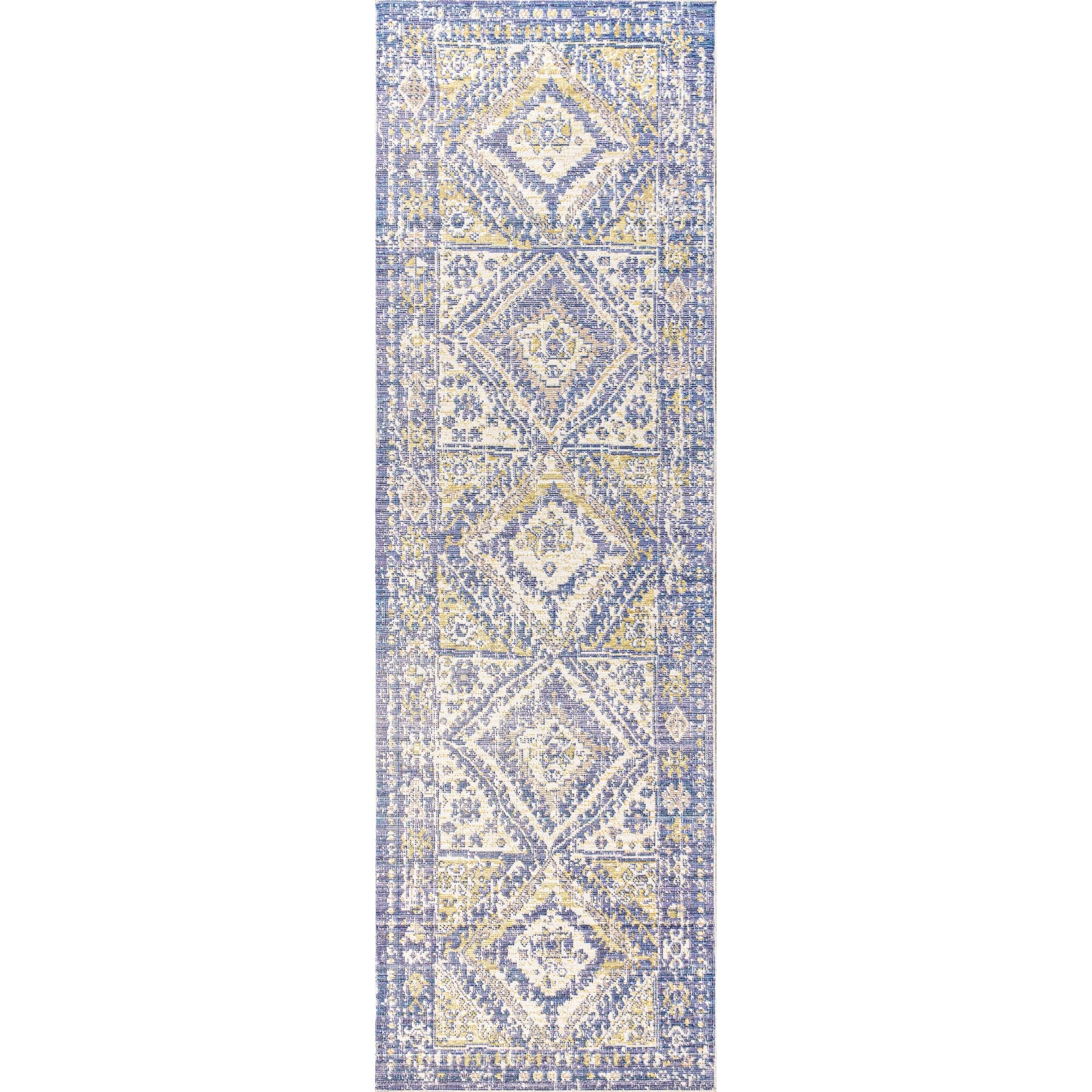 Darija Ornate Geometric Medallion Runner Rug