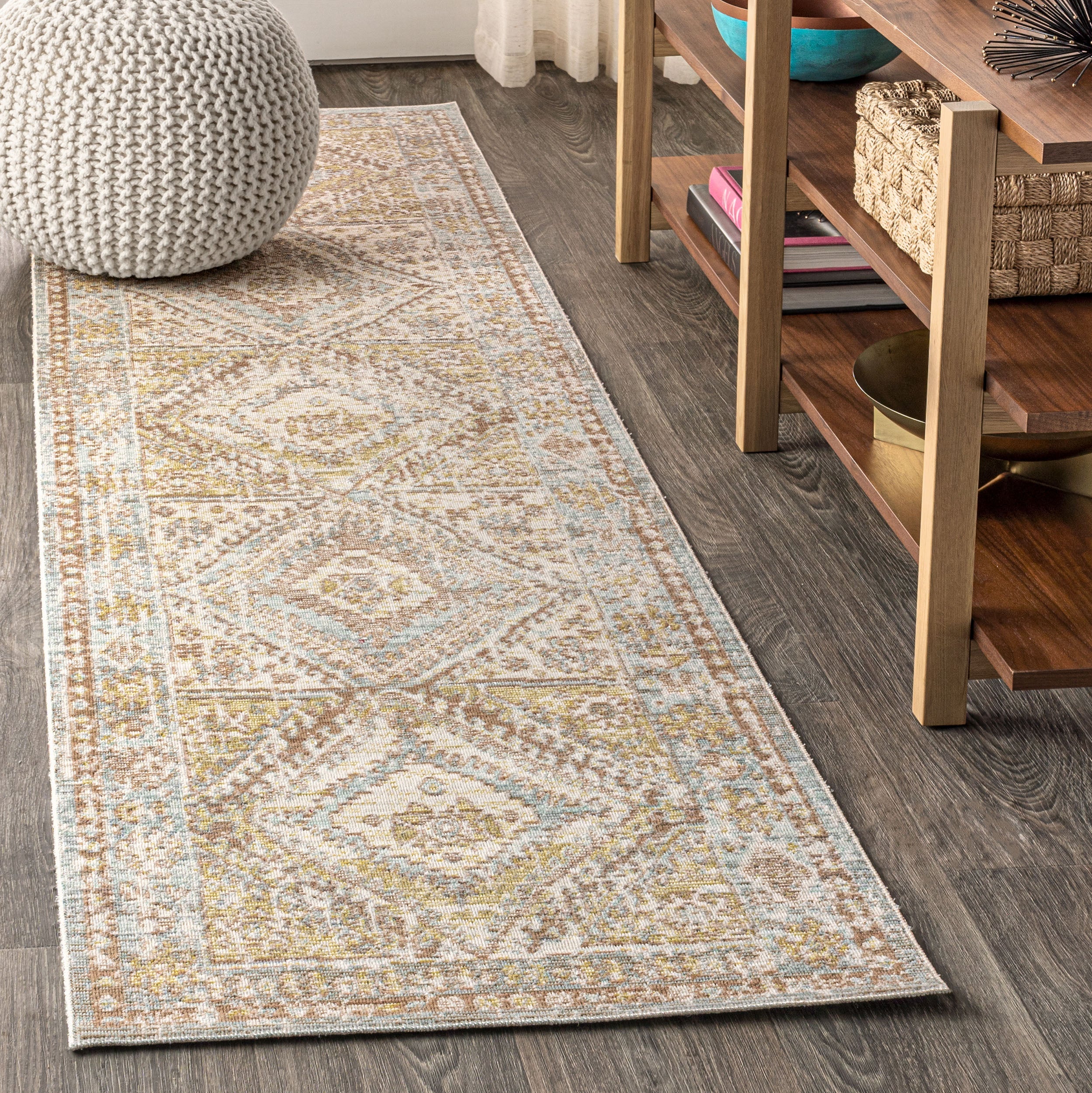 Darija Ornate Geometric Medallion Runner Rug