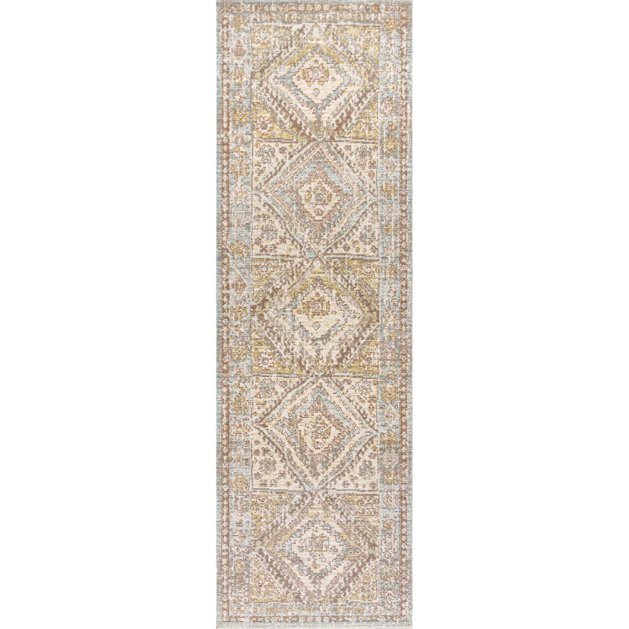 Darija Ornate Geometric Medallion Runner Rug