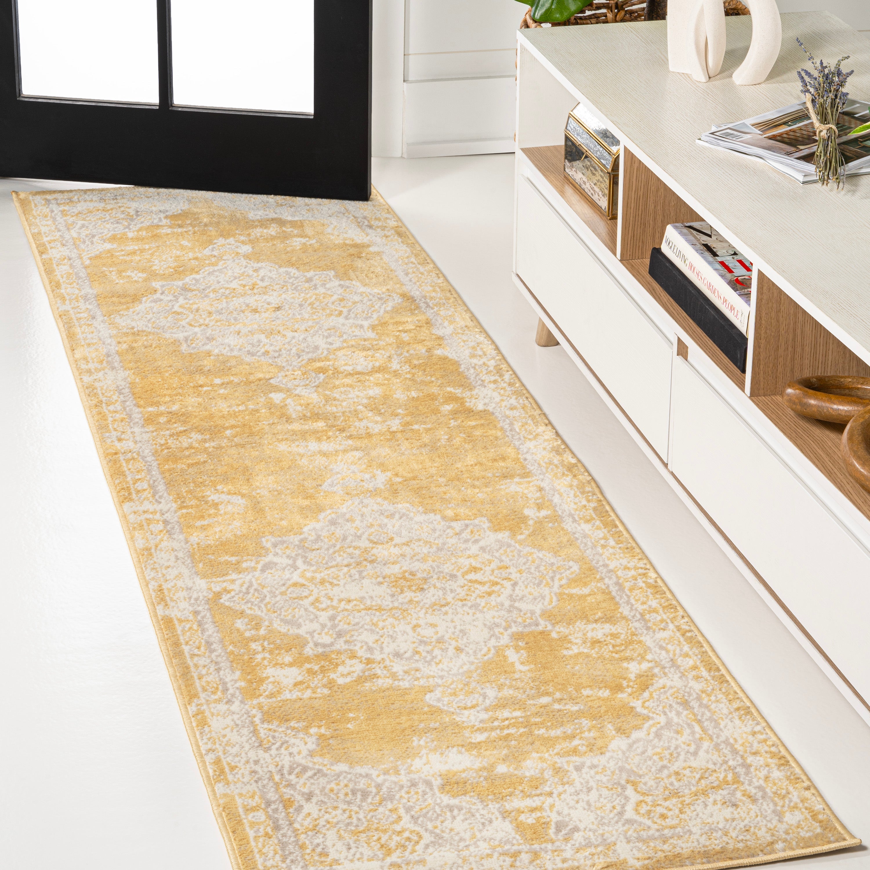 Alhambra Ornate Medallion Modern Runner Rug