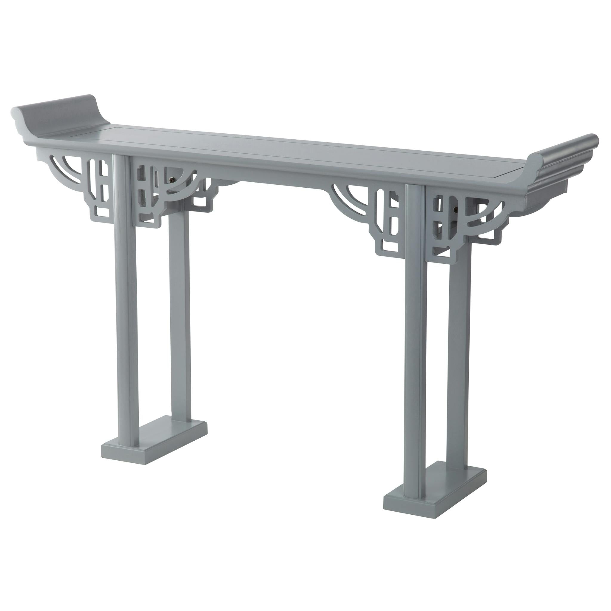 Forbidden City Asian Console Table: Grey