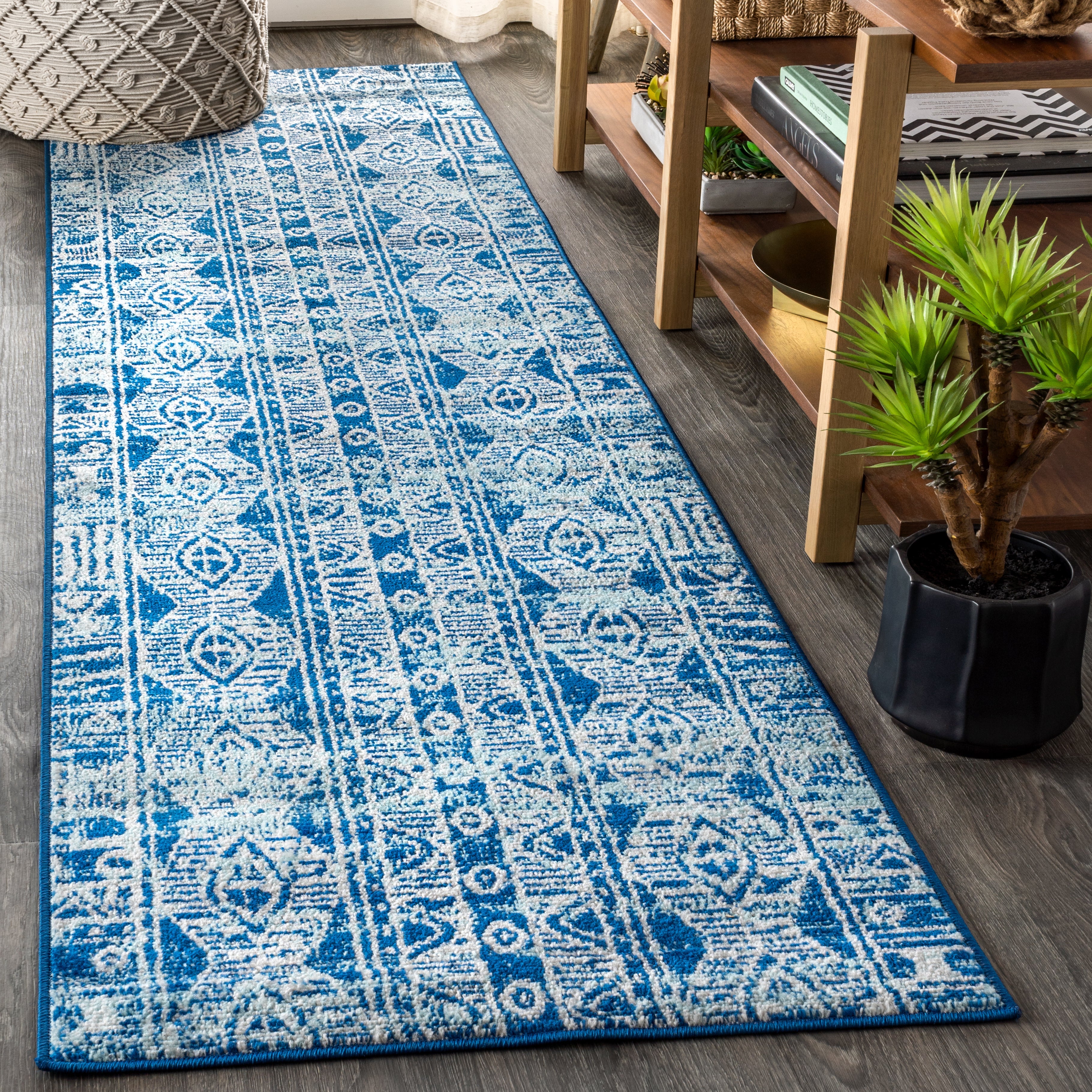 Modern Persian Boho Vintage Tribal Runner Rug