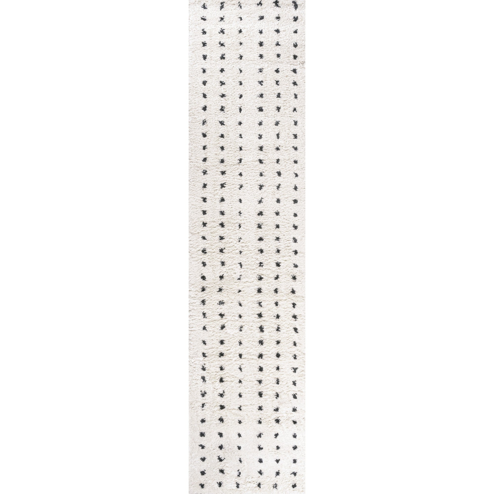 Pele Modern Geometric Dot Shag Runner Rug