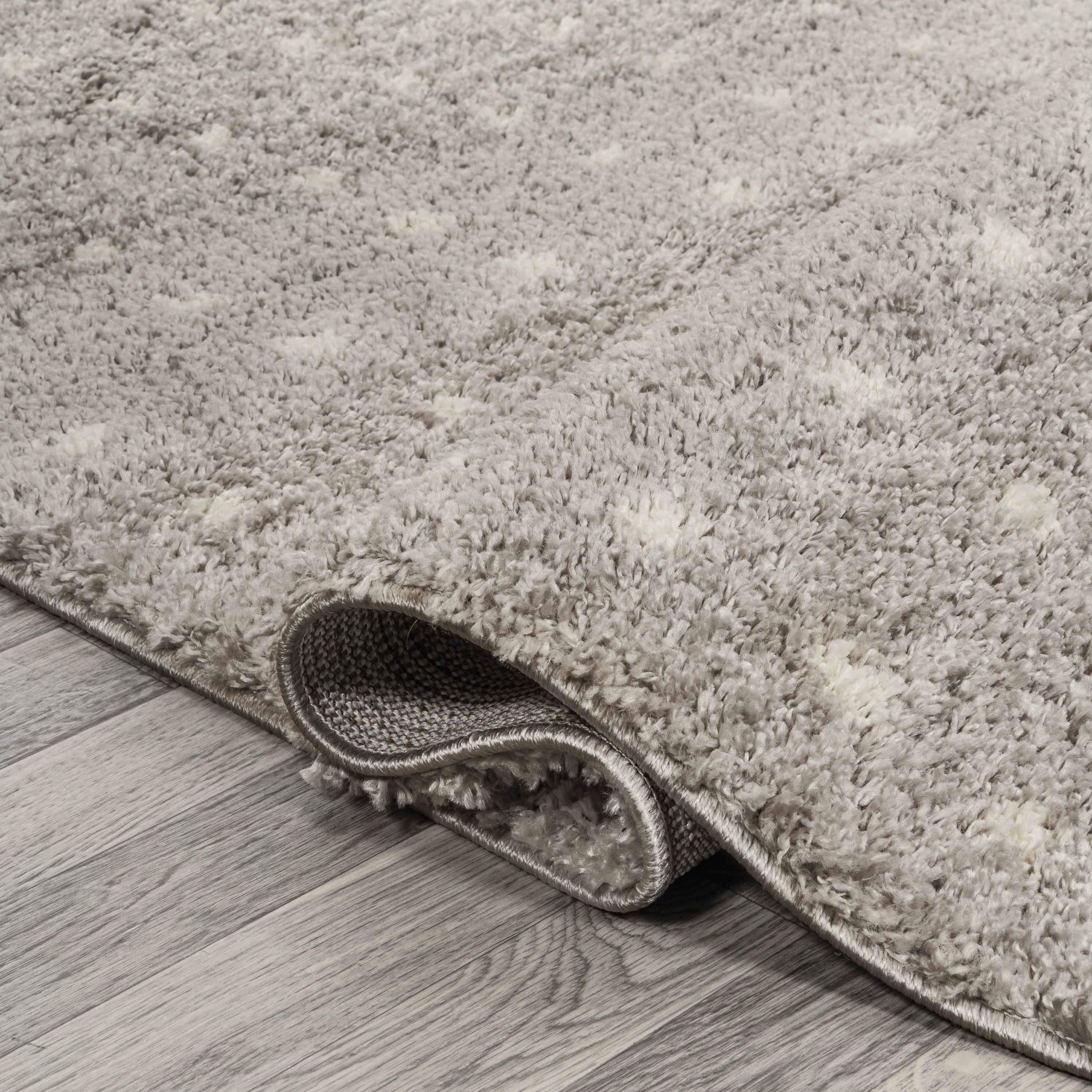 Pele Modern Geometric Dot Shag Runner Rug