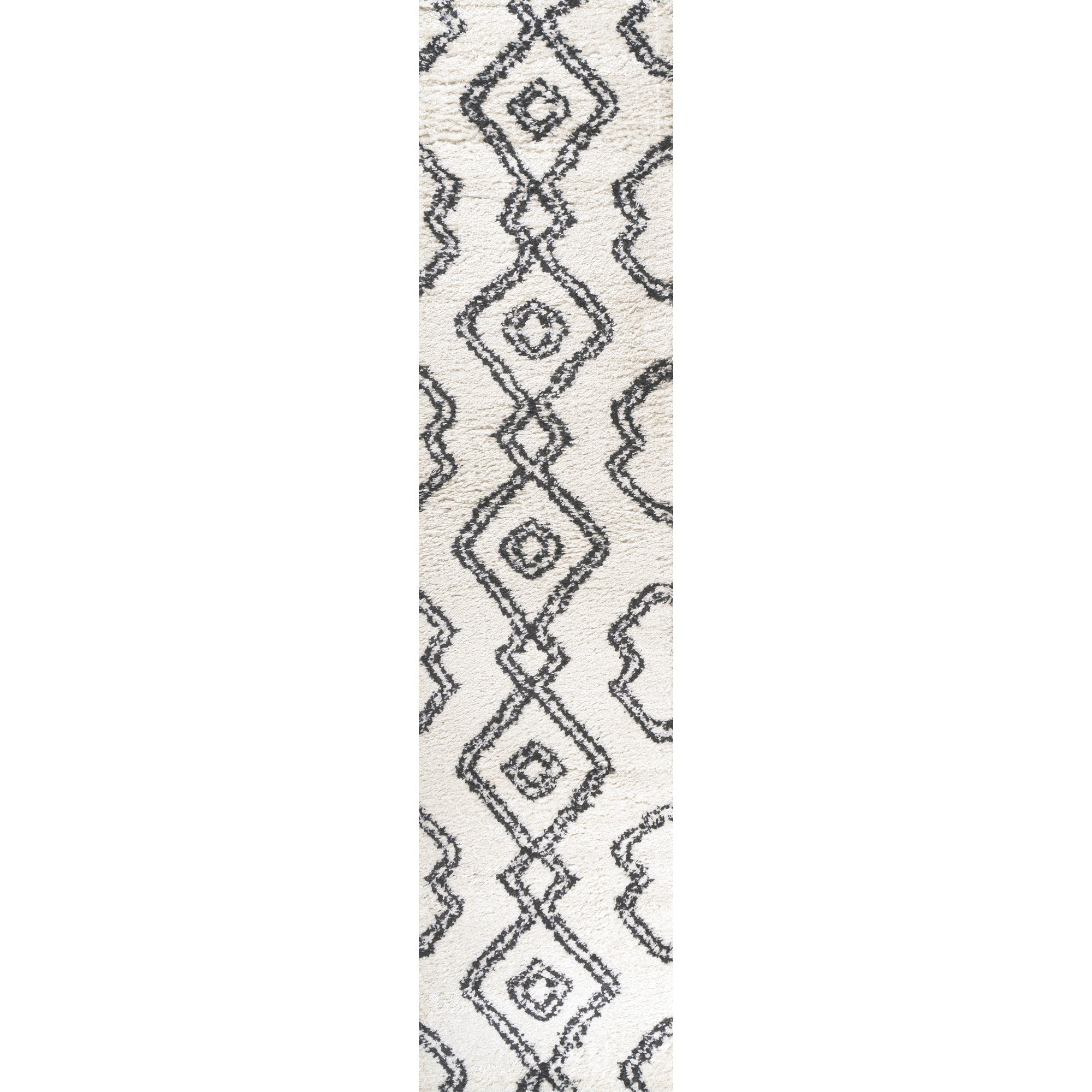 Deia Moroccan Style Diamond Shag Runner Rug