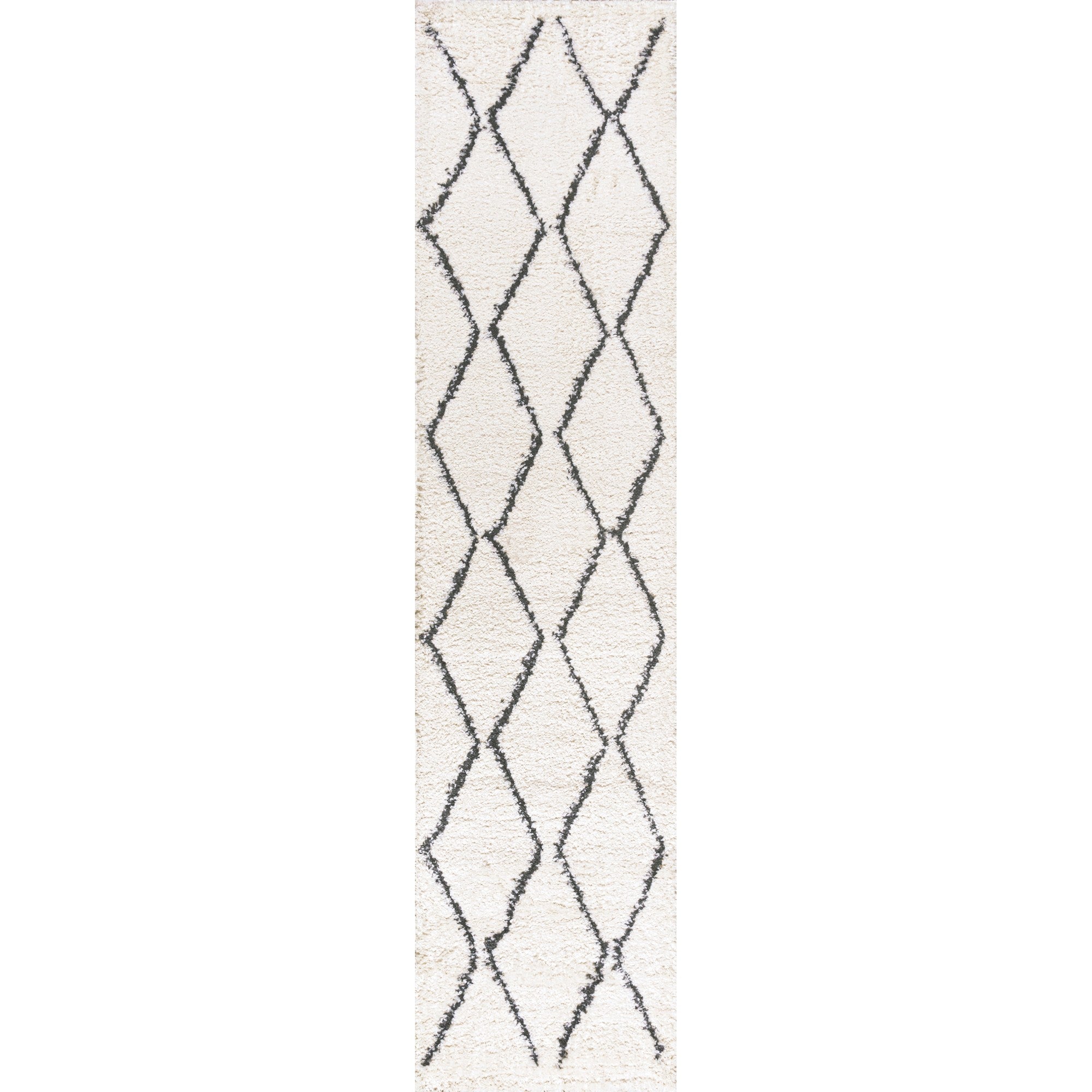 Catala Moroccan Diamond Shag Runner Rug