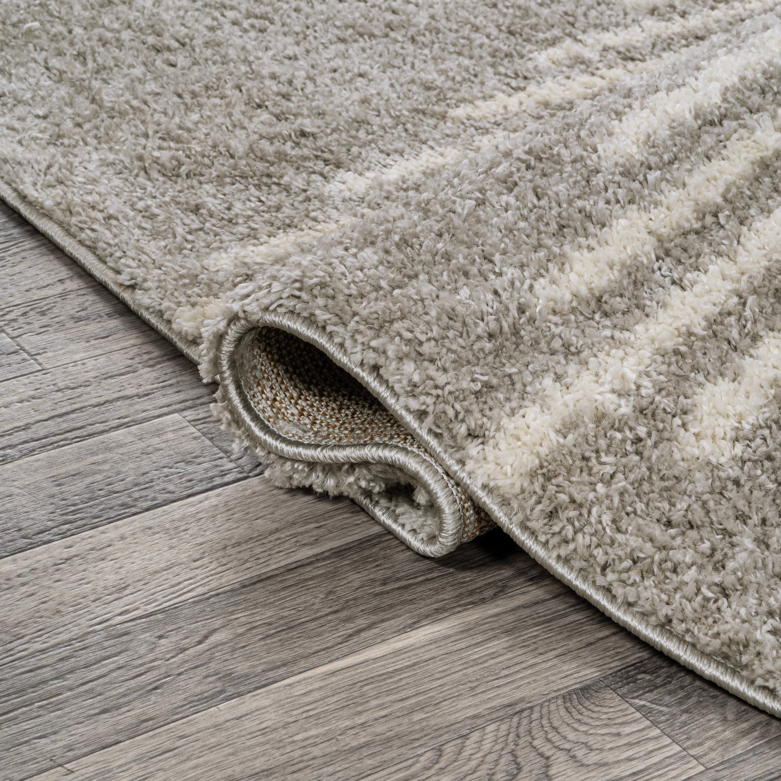 Elm Diamond Stripe Geometric Shag Runner Rug